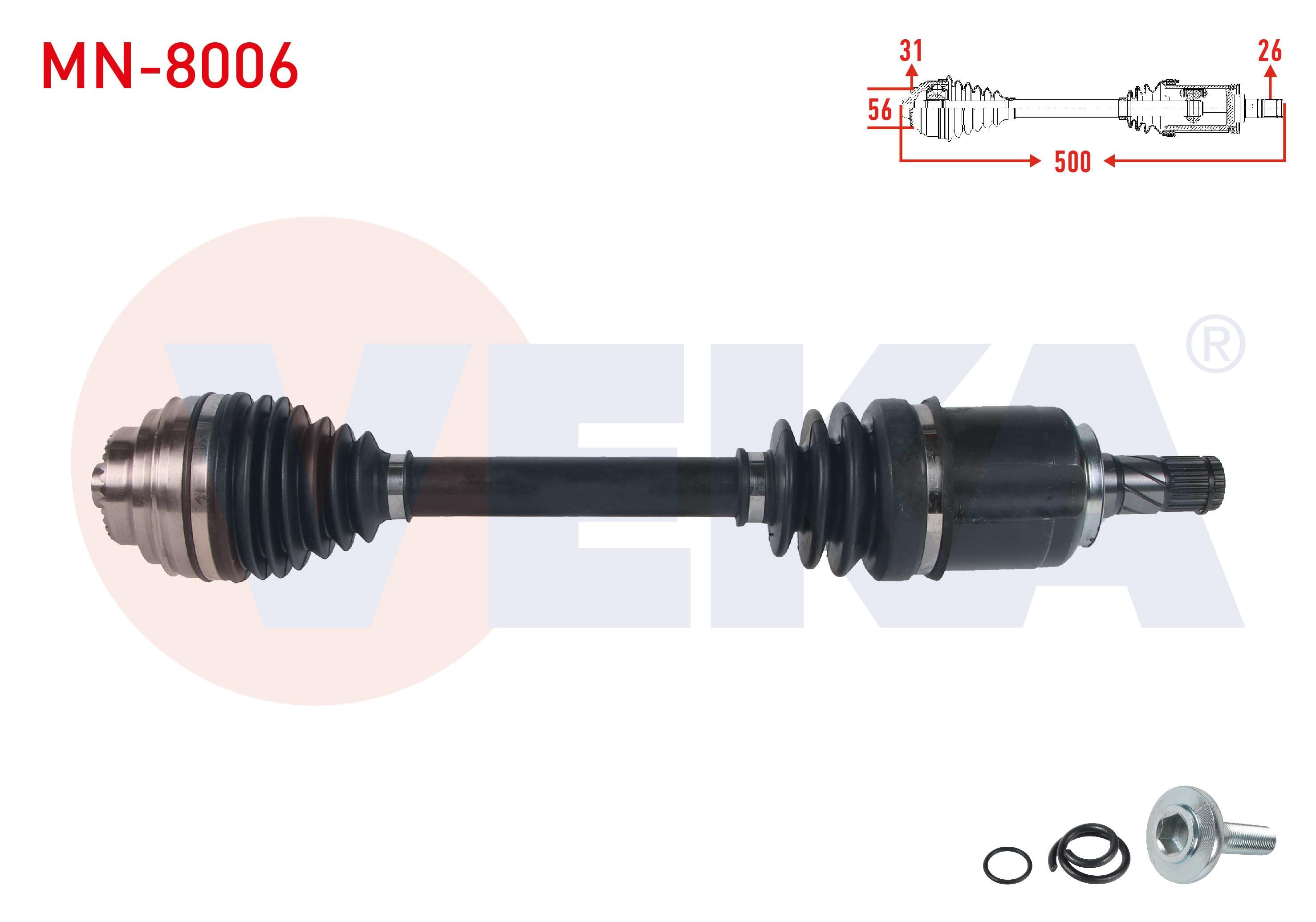 KOMPLE AKS SOL ON UZUNLUK 500mm MINI COOPER (F55) 1.5 - 1.5 D A-T 2013-