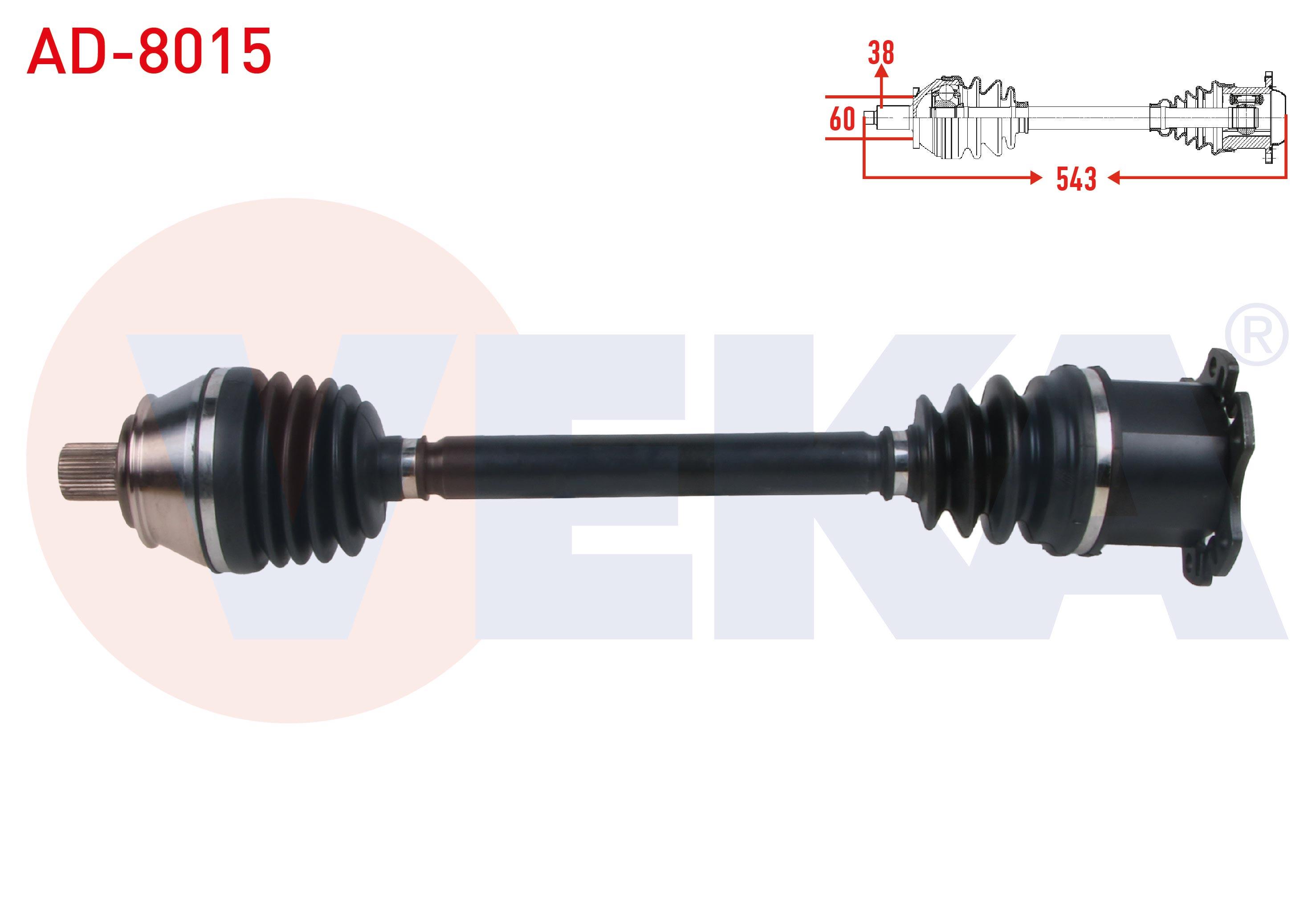 KOMPLE AKS SOL ON UZUNLUK 543mm AUDI A6 (4F2,C6) 2.0 TDI A-T 2004-2011 / A8 (4E_) 3.0 TDI A-T 2003-2011