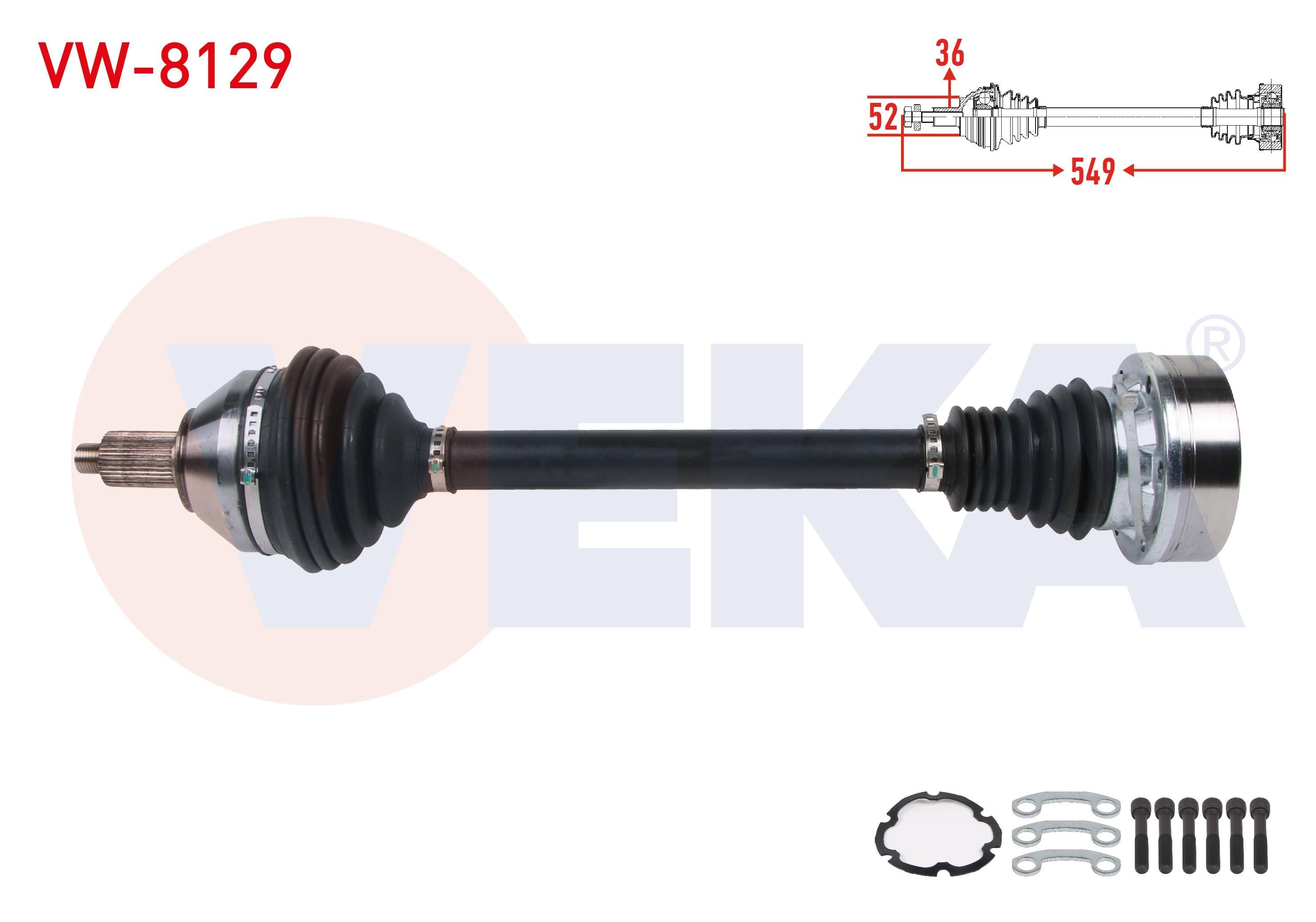 KOMPLE AKS SOL ON UZUNLUK 549mm VOLKSWAGEN POLO (6R) 1.4 TDI M-T 2014-/ SKODA FABIA (NJ3) 1.4 TDI M-T 2014-/ RAPID 1.4 TDI M-T 2013-/ SEAT IBIZA IV (6J5) 1.4 TDI M-T 2015-