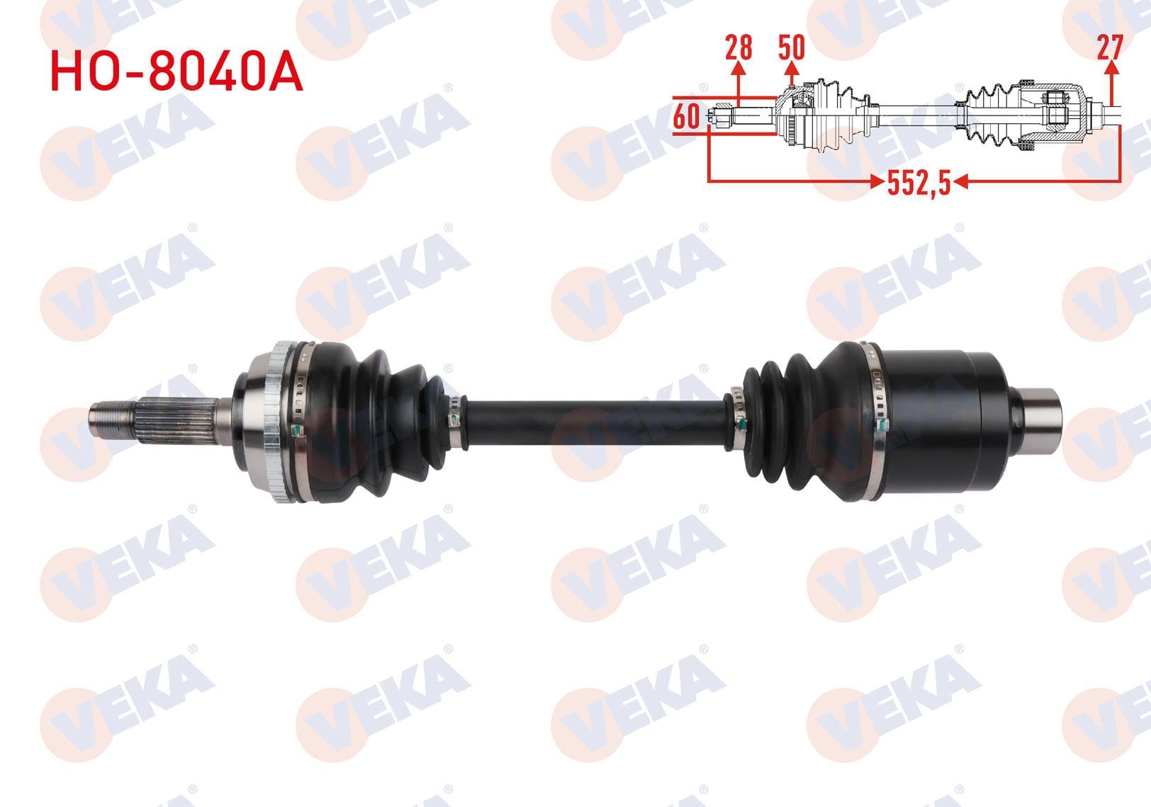 KOMPLE AKS SOL ON UZUNLUK 552,5mm ABSLI 50 DIS HONDA ACCORD V 2.0 1993-1998