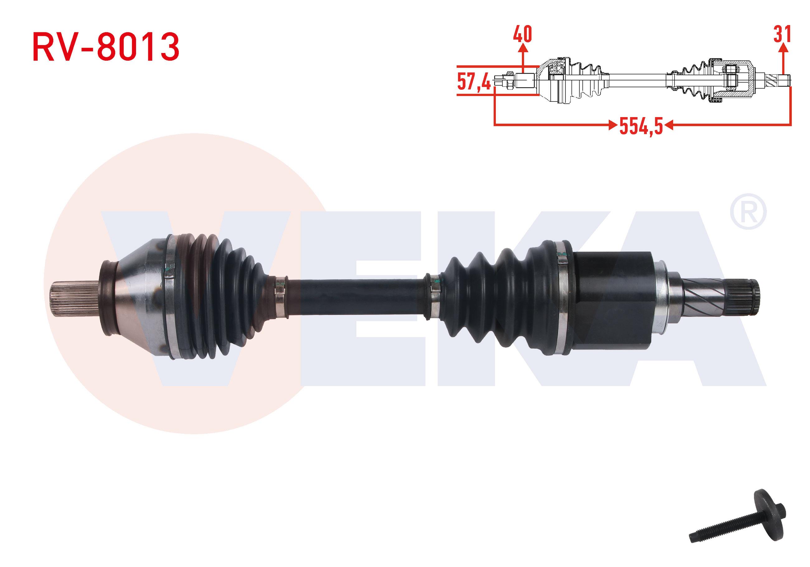 KOMPLE AKS SOL ON UZUNLUK 554,5mm LAND ROVER FREELANDER II 2.2 TD4 6 M-T 2006-2014