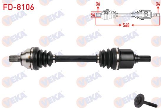 KOMPLE AKS SOL ON UZUNLUK 568mm FORD FOCUS II 1.6 TDCi A-T CVT 2004-2012