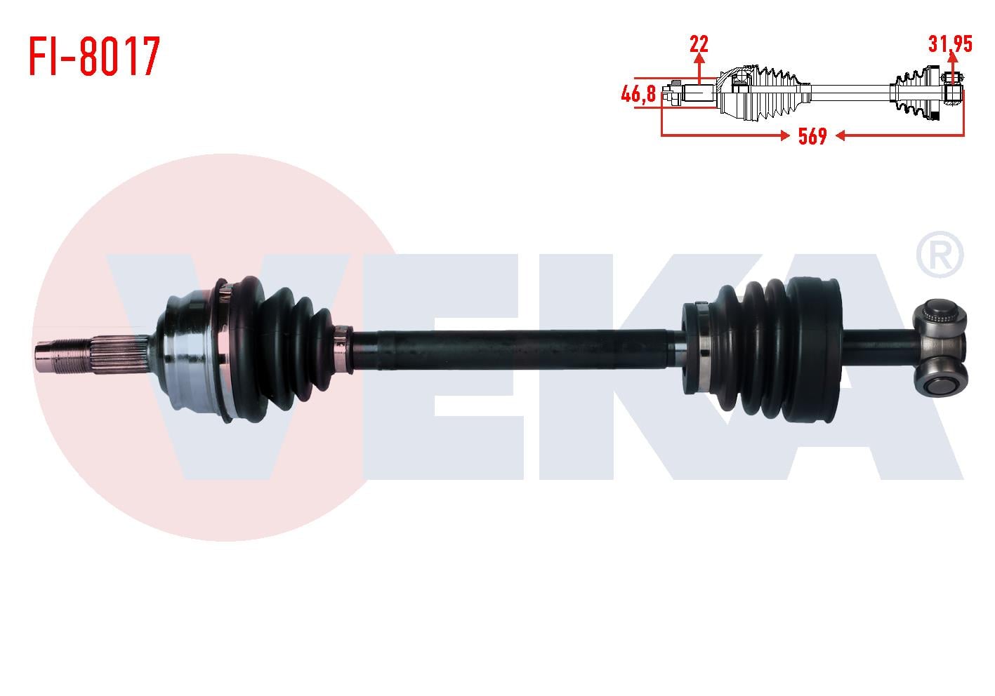 KOMPLE AKS SOL ON UZUNLUK 569 mm FIAT TEMPRA 1.4i - 1.6i 1992-1999
