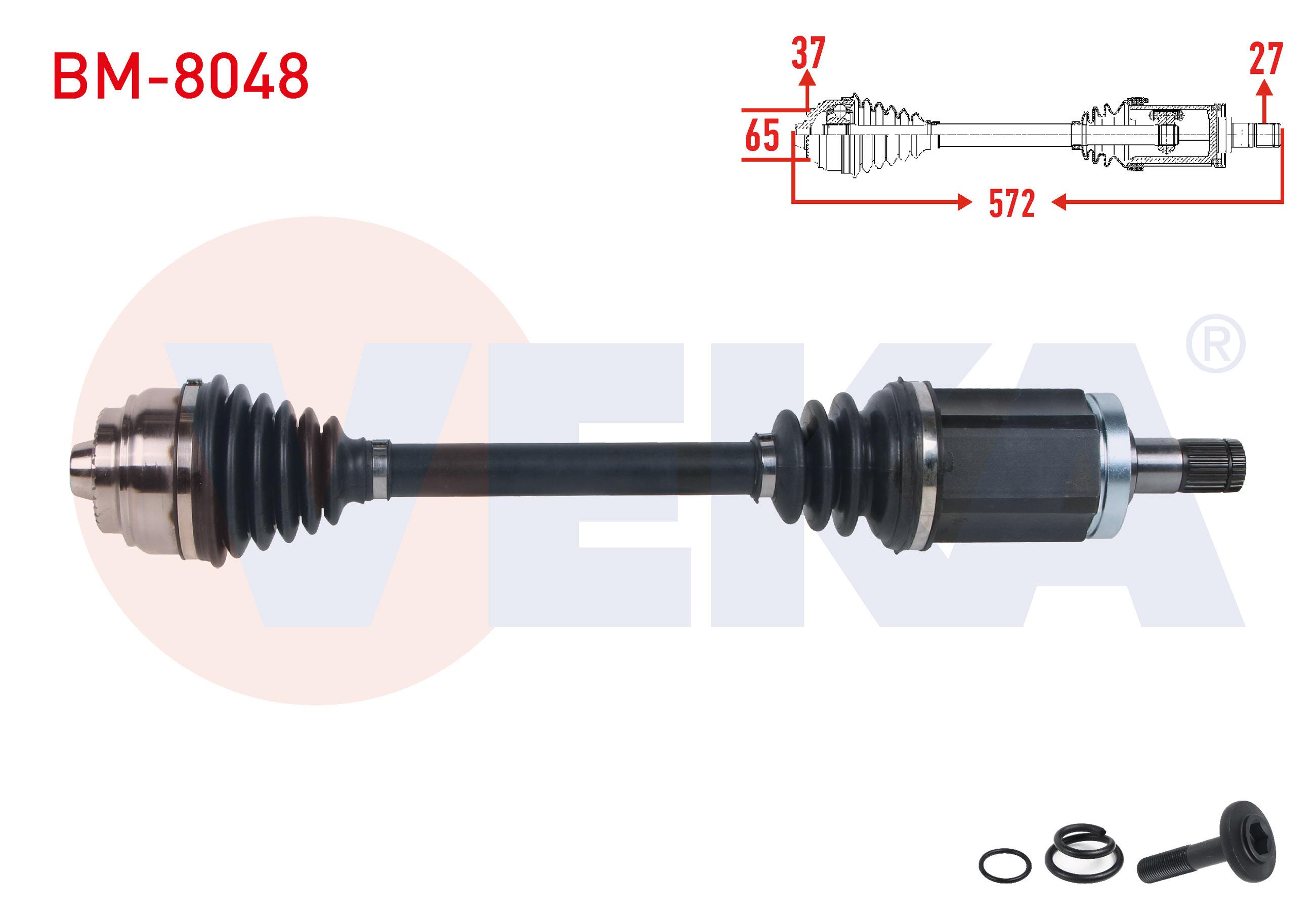 KOMPLE AKS SOL ON UZUNLUK 572mm BMW 5 SERISI GRAN TURISMO (F07) 530D - 535D A-T 2010-2017 / 7 SERISI (F01) 730D - 740 D - 750 i A-T 2009