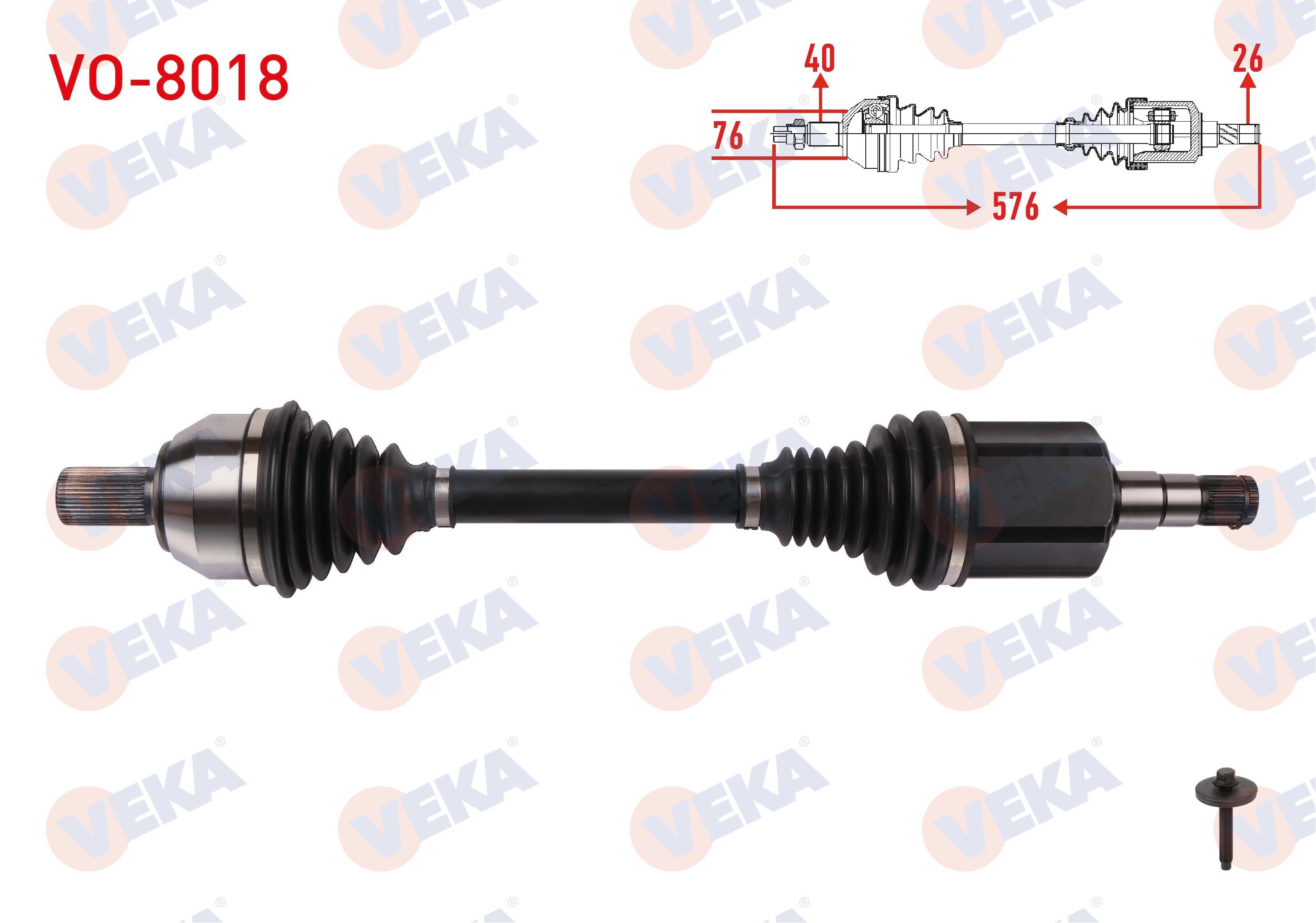 KOMPLE AKS SOL ON UZUNLUK 576mm VOLVO S60 II / V60 I / V70 III D2 A-T 2015-