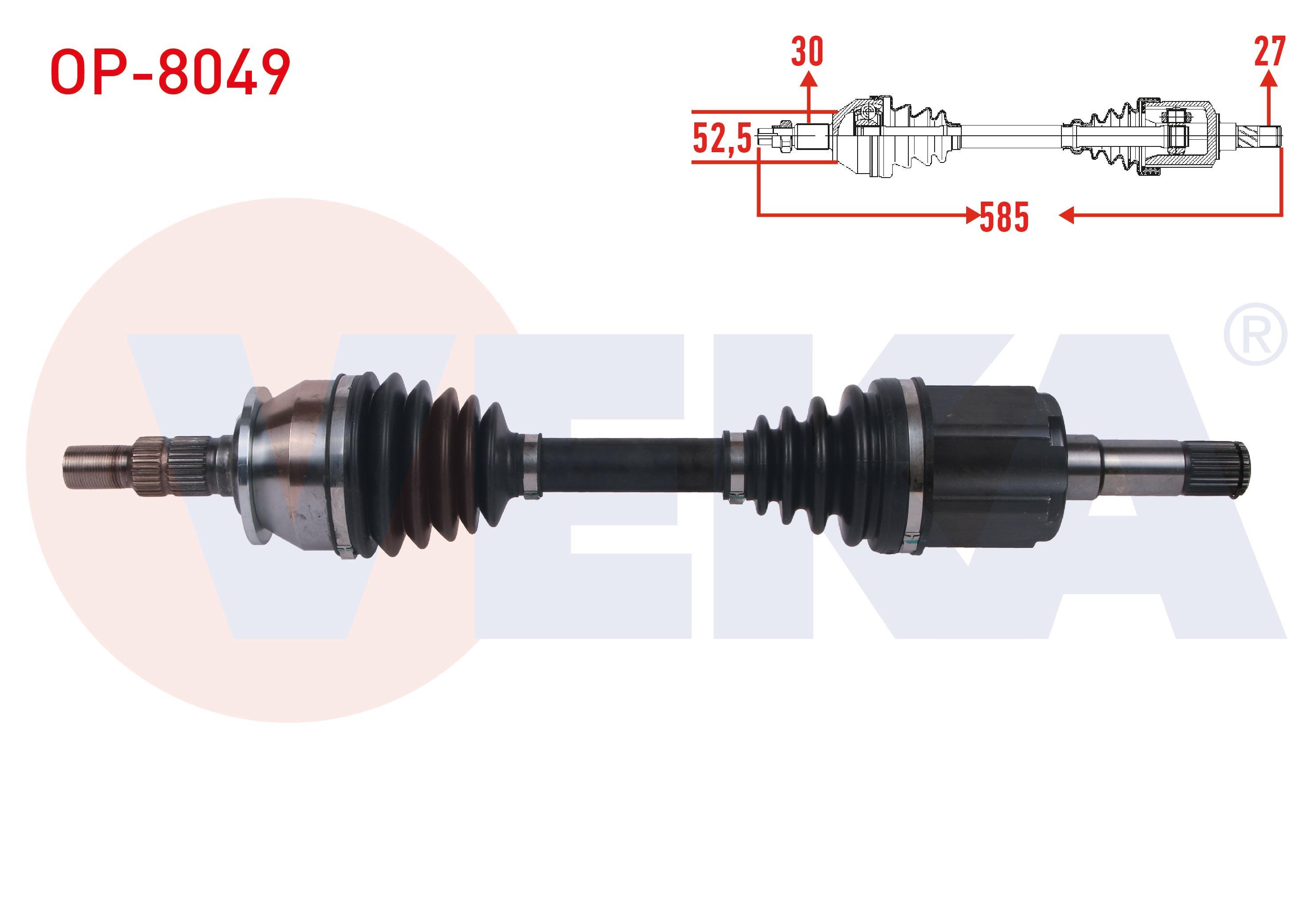 KOMPLE AKS SOL ON UZUNLUK 585mm OPEL ASTRA J 1.6 T A-T 2009-2016