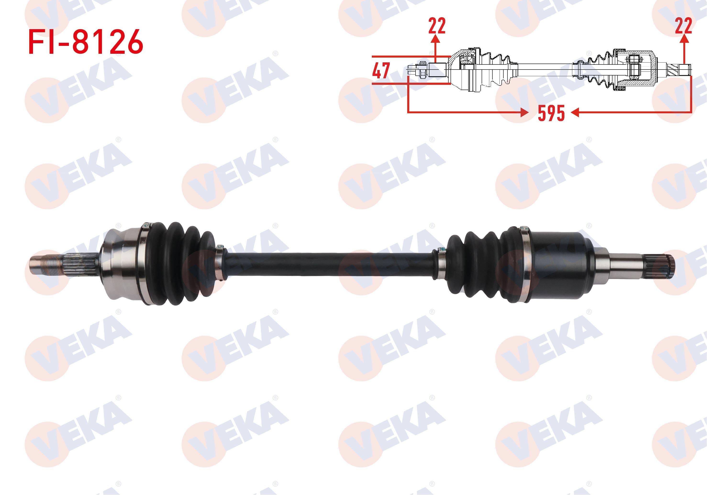 KOMPLE AKS SOL ON UZUNLUK 595mm FIAT PANDA 1.2 2003-