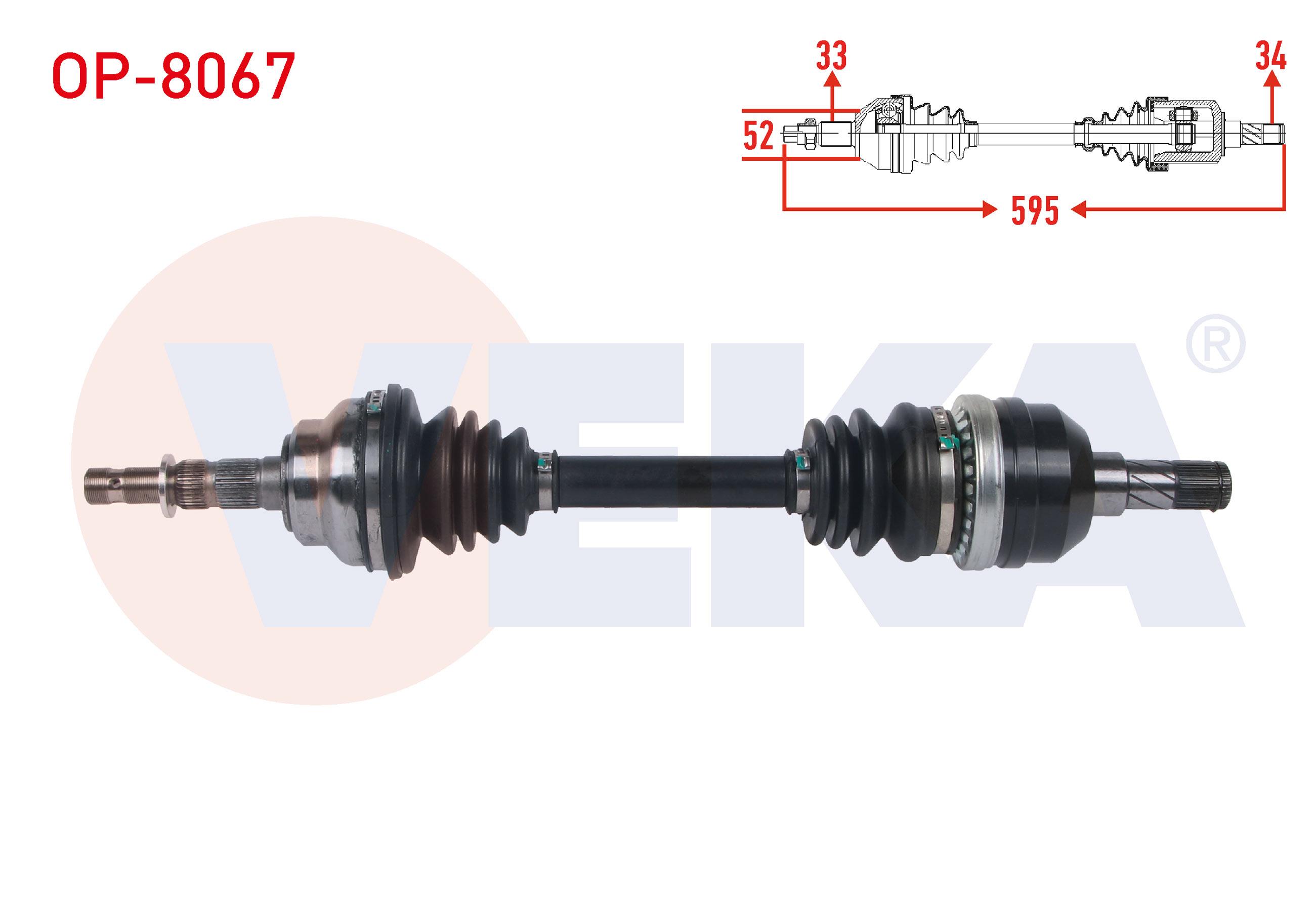KOMPLE AKS SOL ON UZUNLUK 595mm OPEL ASTRA G 2.0 16v 1998-2005