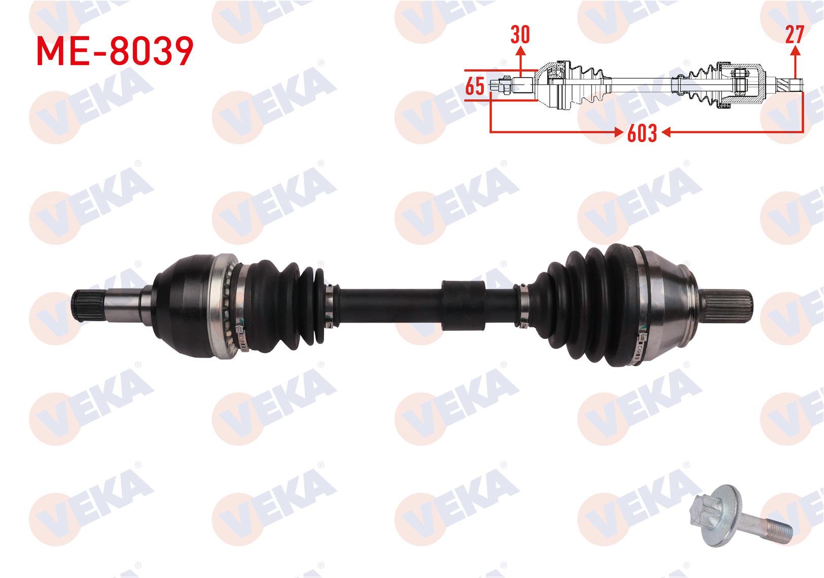 KOMPLE AKS SOL ON UZUNLUK 603mm MERCEDES CLA (C118) CLA 180 - CLA 200 2019-