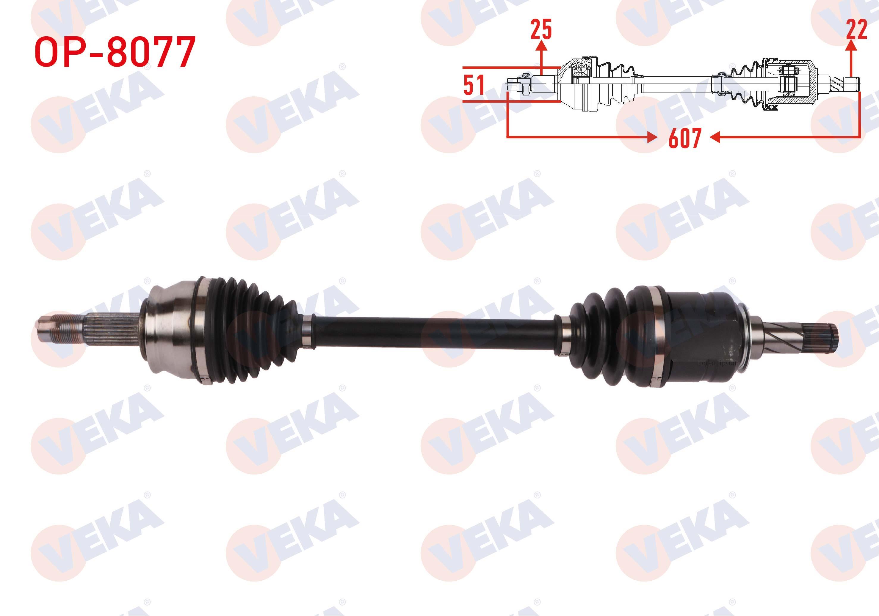 KOMPLE AKS SOL ON UZUNLUK 607mm OPEL CORSA E 1.3 CDTI 2014-