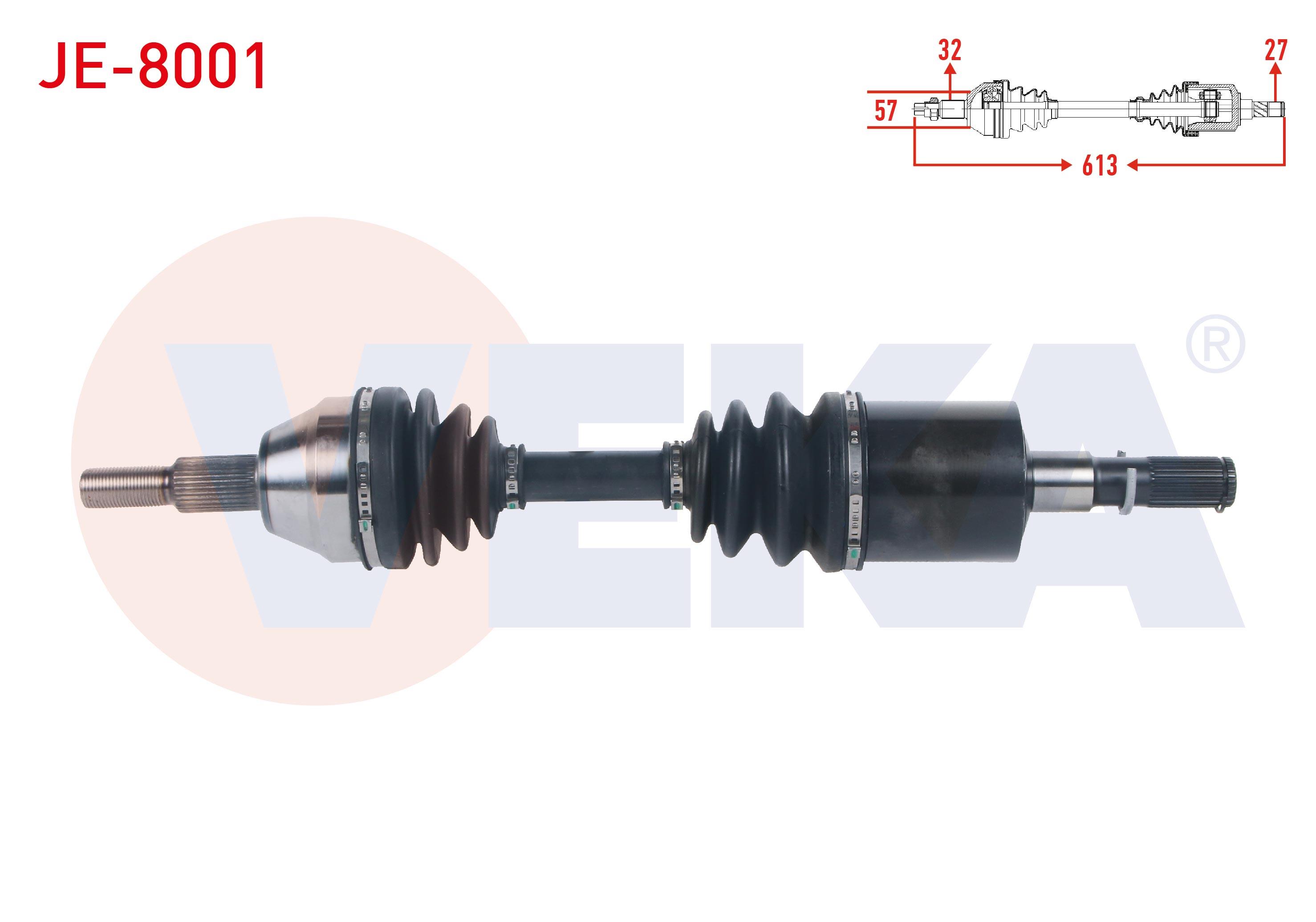 KOMPLE AKS SOL ON UZUNLUK 613mm JEEP CHEROKEE 2.8 CRD 2008-2013/ DODGE NITRO 2.8 CRD 2007-