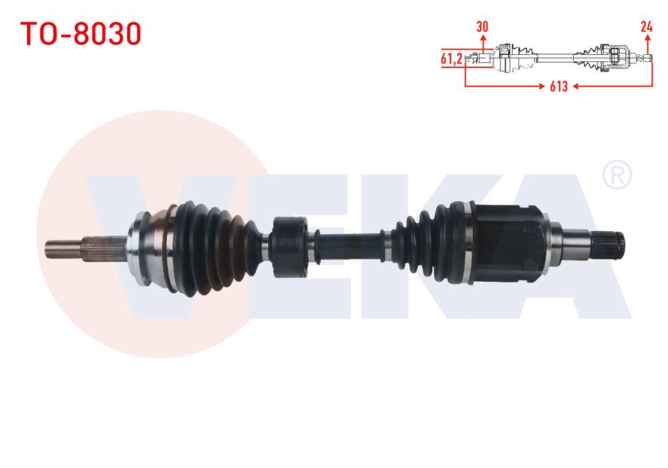 KOMPLE AKS SOL ON UZUNLUK 613mm TOYOTA VERSO (R2) 2.0 D-4D M-T 2009-