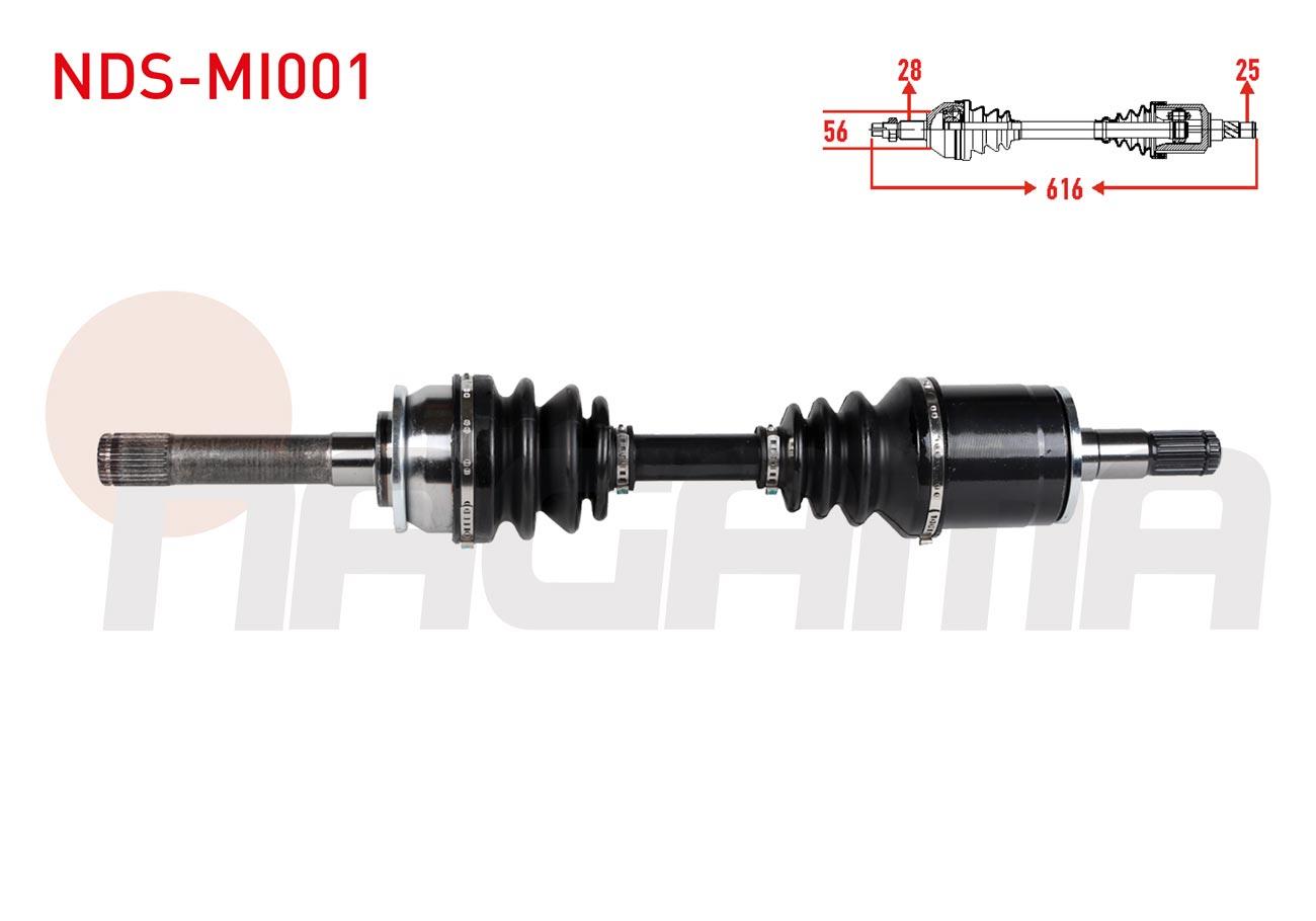 KOMPLE AKS SOL ON UZUNLUK 614mm MITSUBISHI L 200 (K7T,K6T) 2.5 TD 4X4 1996-2007/ PAJERO II (V3W,V2W,V4W) 2.5 TD 1990-1999