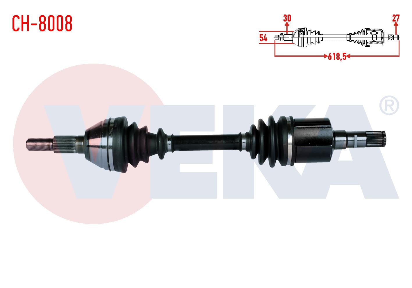 KOMPLE AKS SOL ON UZUNLUK 618,5mm CHEVROLET CAPTIVA (C100, C140) 2.0 D A-T 4X4 2006-2012 / OPEL ANTARA 2.0 CDTI A-T 4X4 2007-