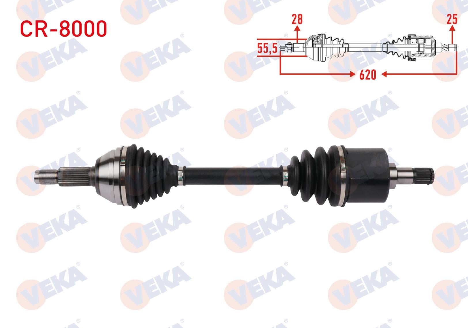 KOMPLE AKS SOL ON UZUNLUK 620mm CHERY ALIA 1.6 2006-2009