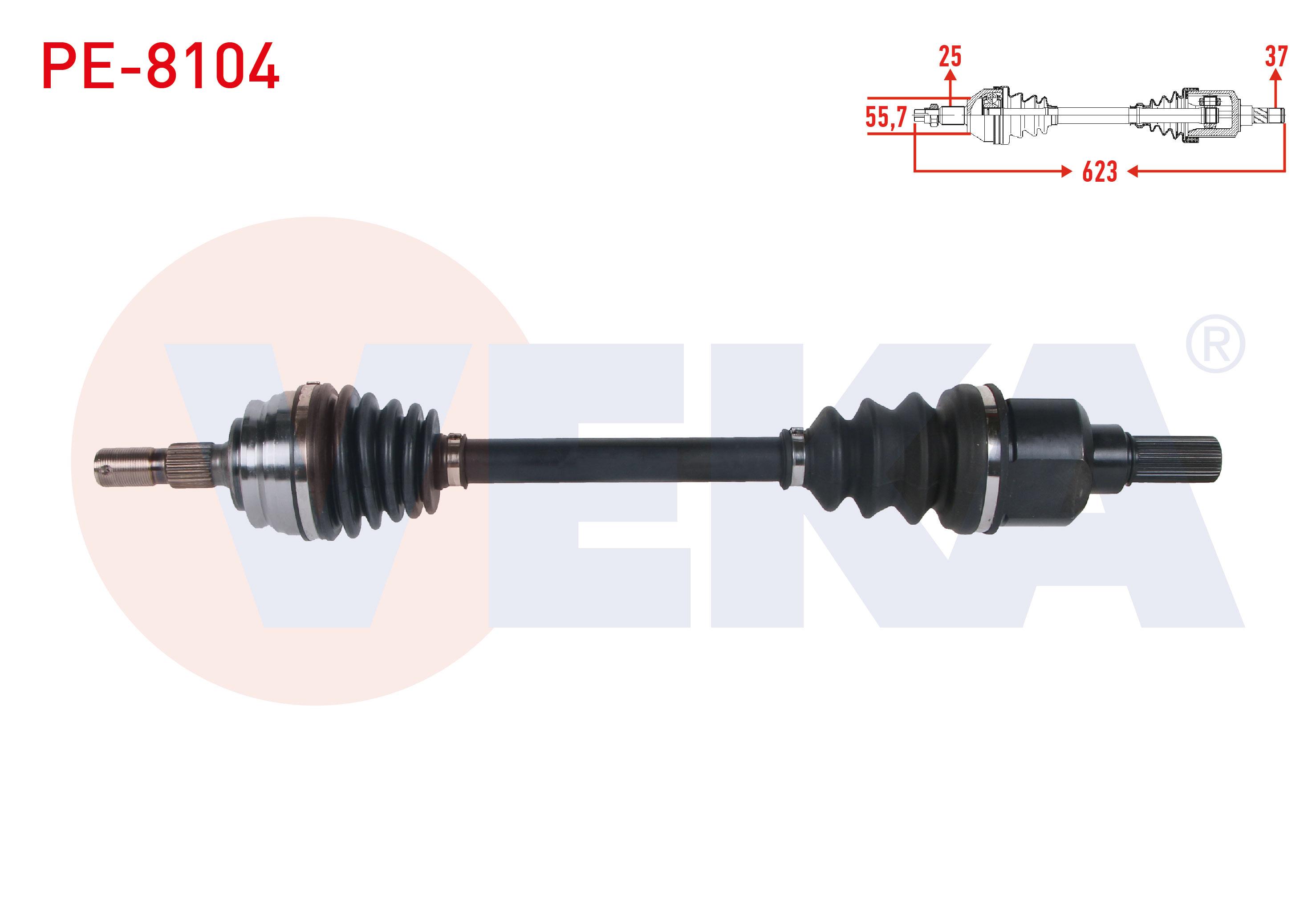 KOMPLE AKS SOL ON UZUNLUK 623mm PEUGEOT 208 II 1.2 - 1.5 BlueHDI A-T 2019-/ OPEL CORSA F 1.2 - 1.5 D A-T 2019-