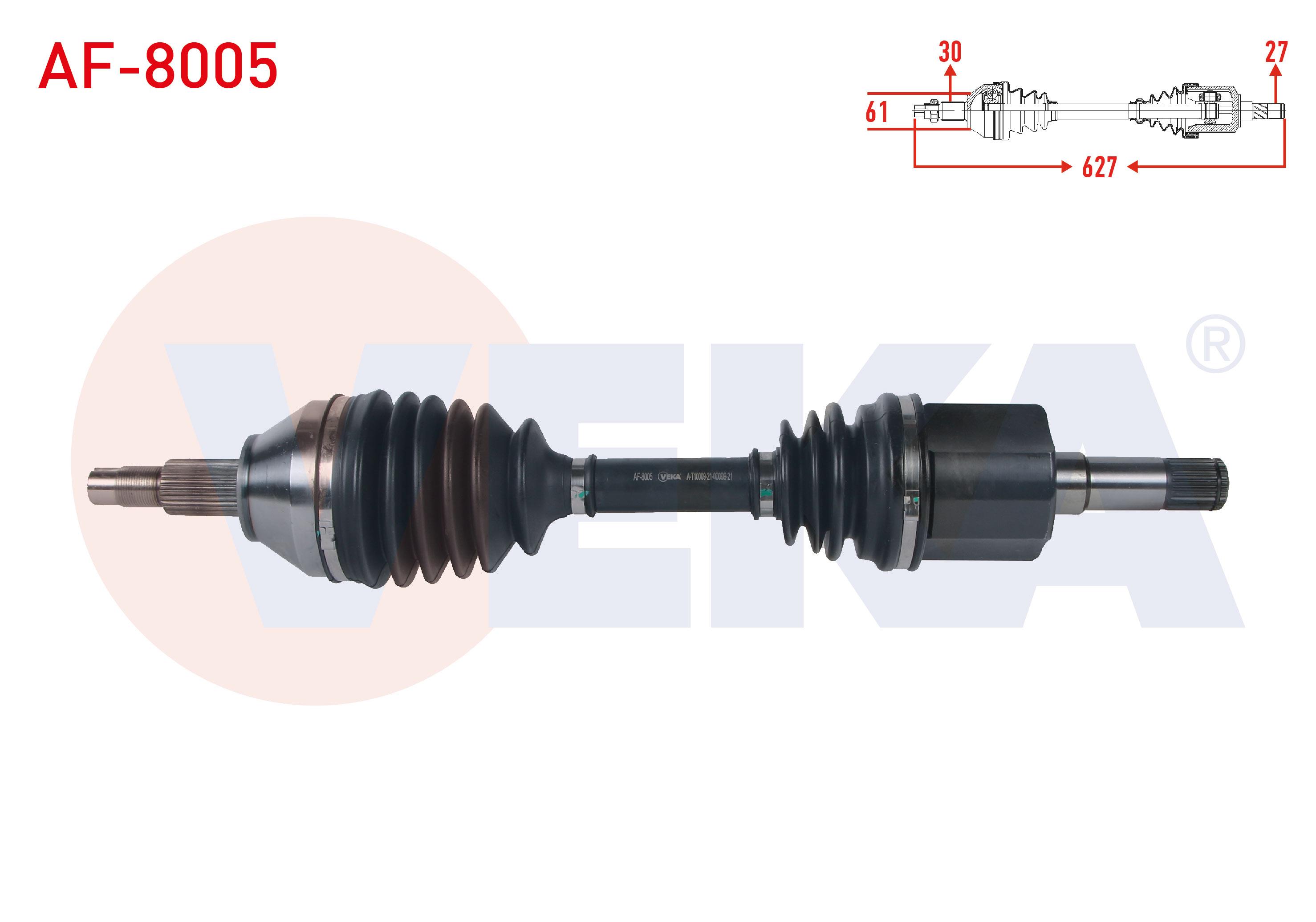 KOMPLE AKS SOL ON UZUNLUK 627mm ALFA ROMEO 159 (939) 1.9 JTDM  - 1.9 JTS A-T 2006-2011