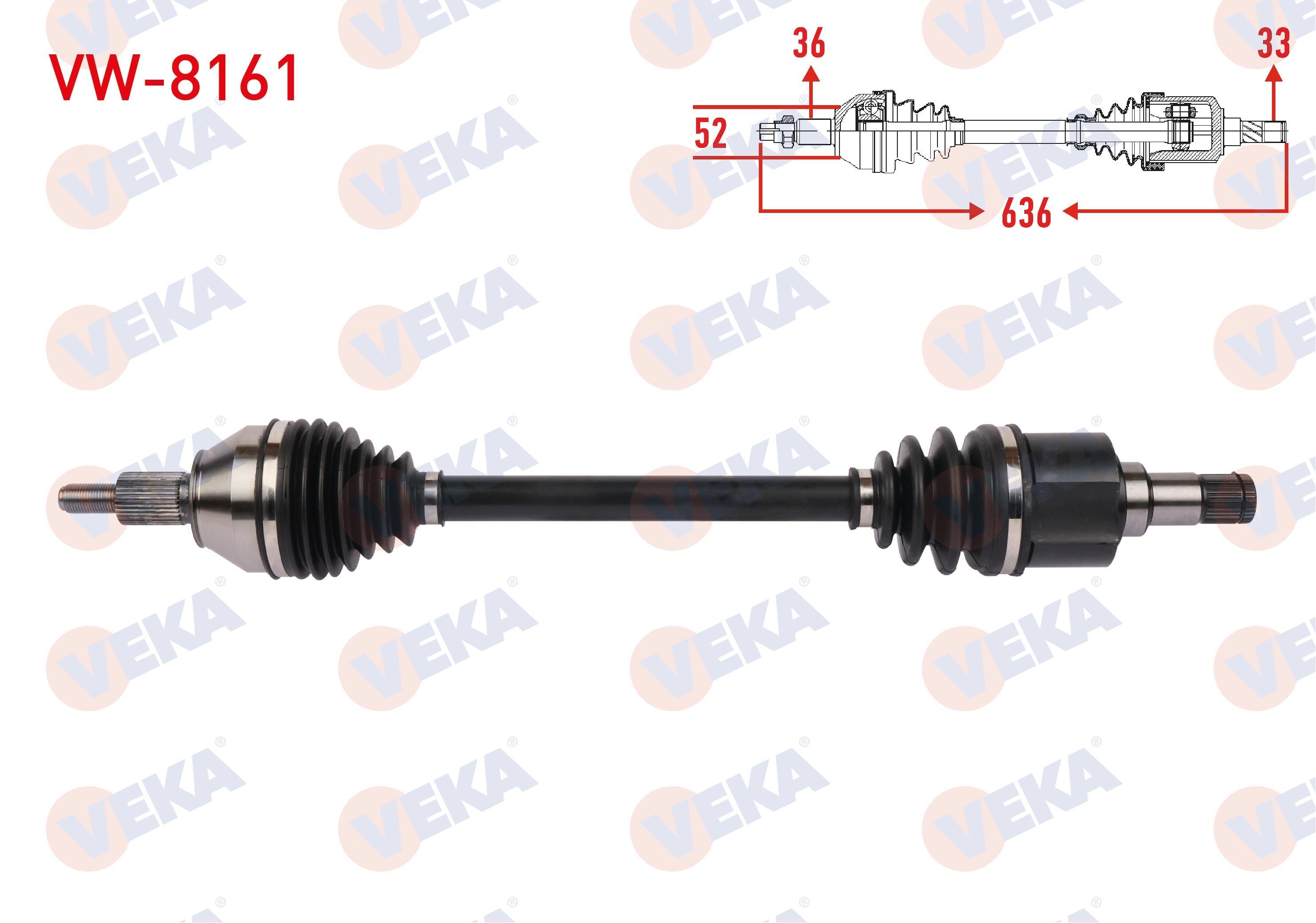 KOMPLE AKS SOL ON UZUNLUK 636mm VOLKSWAGEN POLO VI 1.0 2017- / SEAT IBIZA V 1.0 2017-