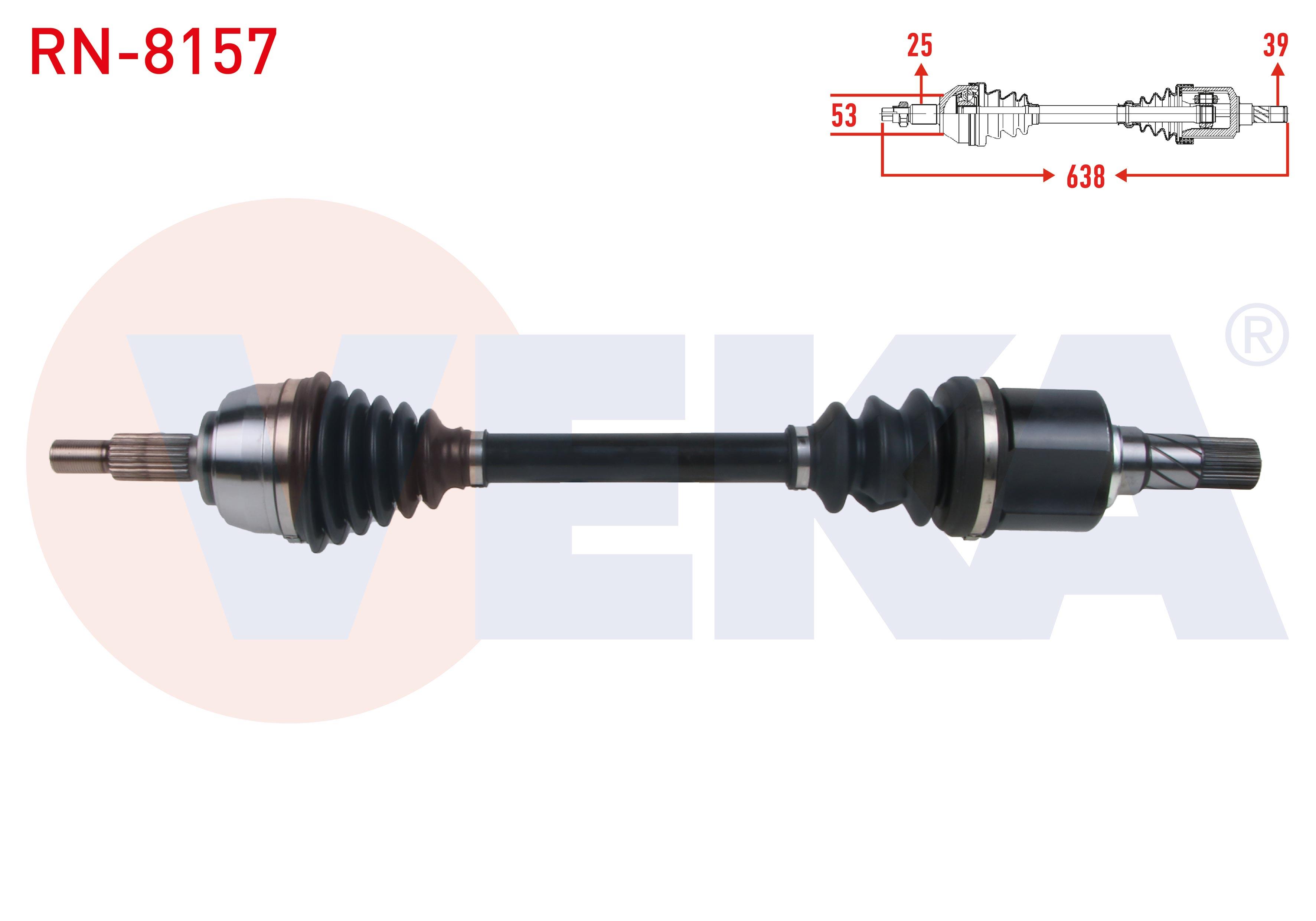 KOMPLE AKS SOL ON UZUNLUK 638mm RENAULT MEGANE II 1.9 DCI 2002-2008