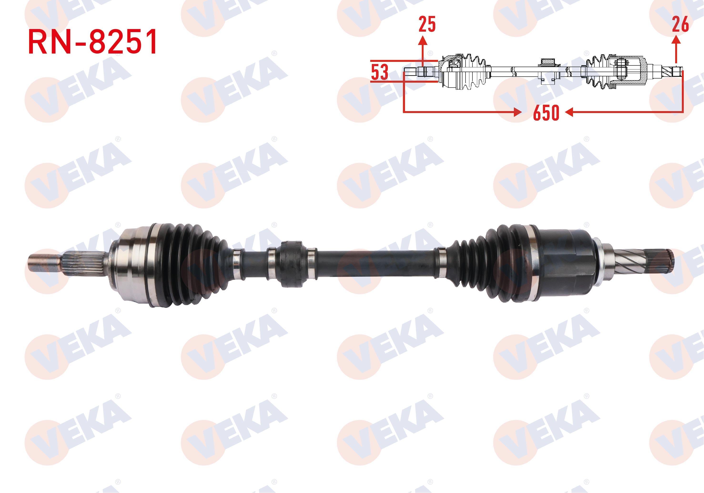 KOMPLE AKS SOL ON UZUNLUK 650mm CLIO V (B7_) 1.0 TCe 100 (B7MT) 5 VITES 15 JANT M-T 2019-