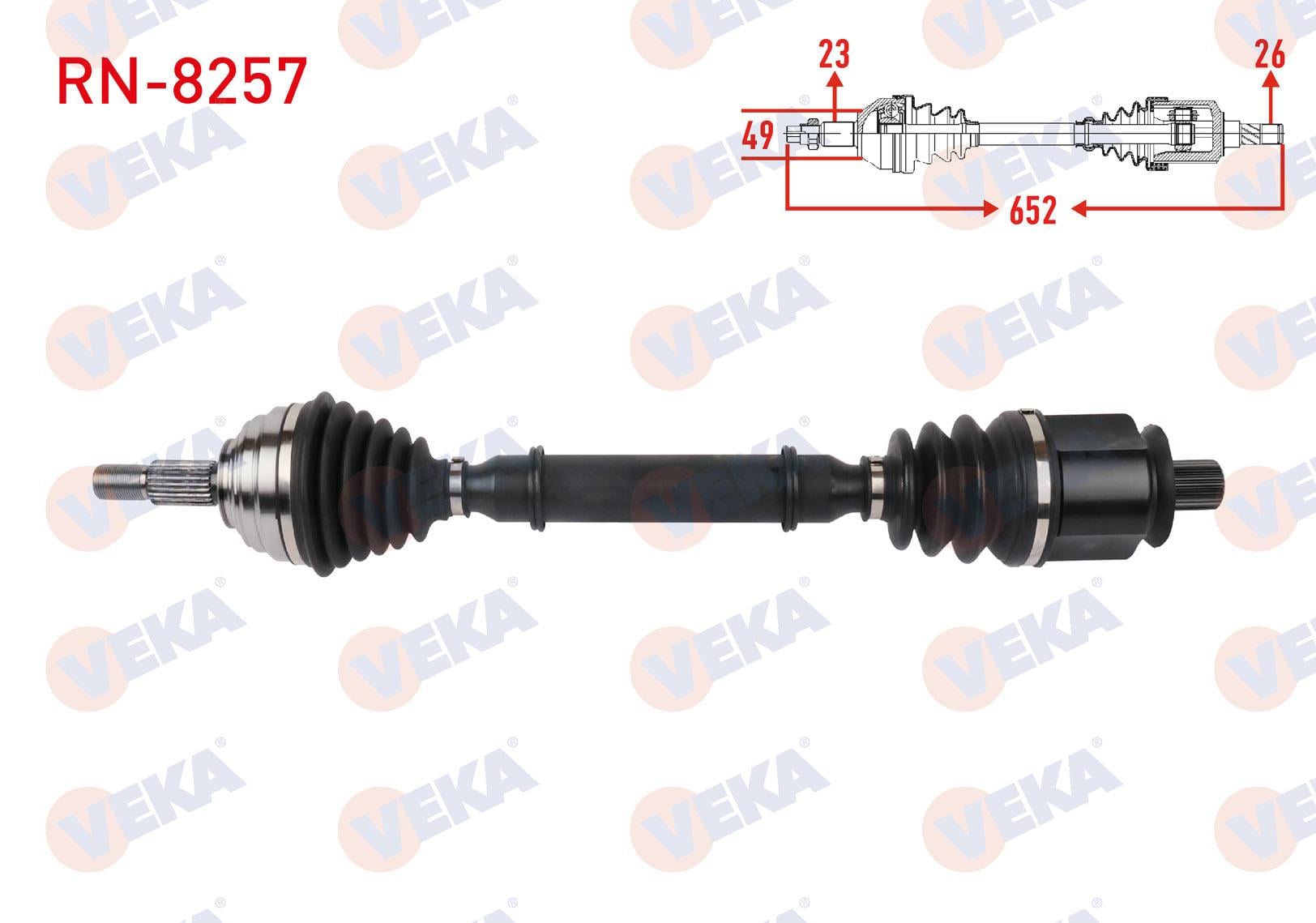 KOMPLE AKS SOL ON UZUNLUK 652mm RENAULT CLIO III 1.6 2005-2014 / DACIA LOGAN 1.6 2006-