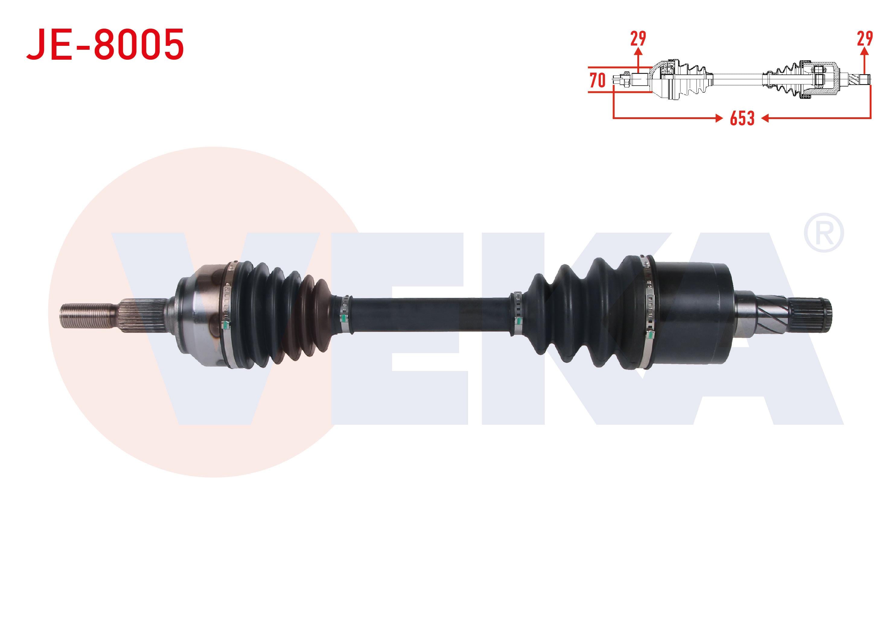 KOMPLE AKS SOL ON UZUNLUK 653mm JEEP GRAND CHEROKEE III (WH,WK) 3.0 CRD 2005-2010 / COMMANDER (XK) 3.0 CRD 2005-2010