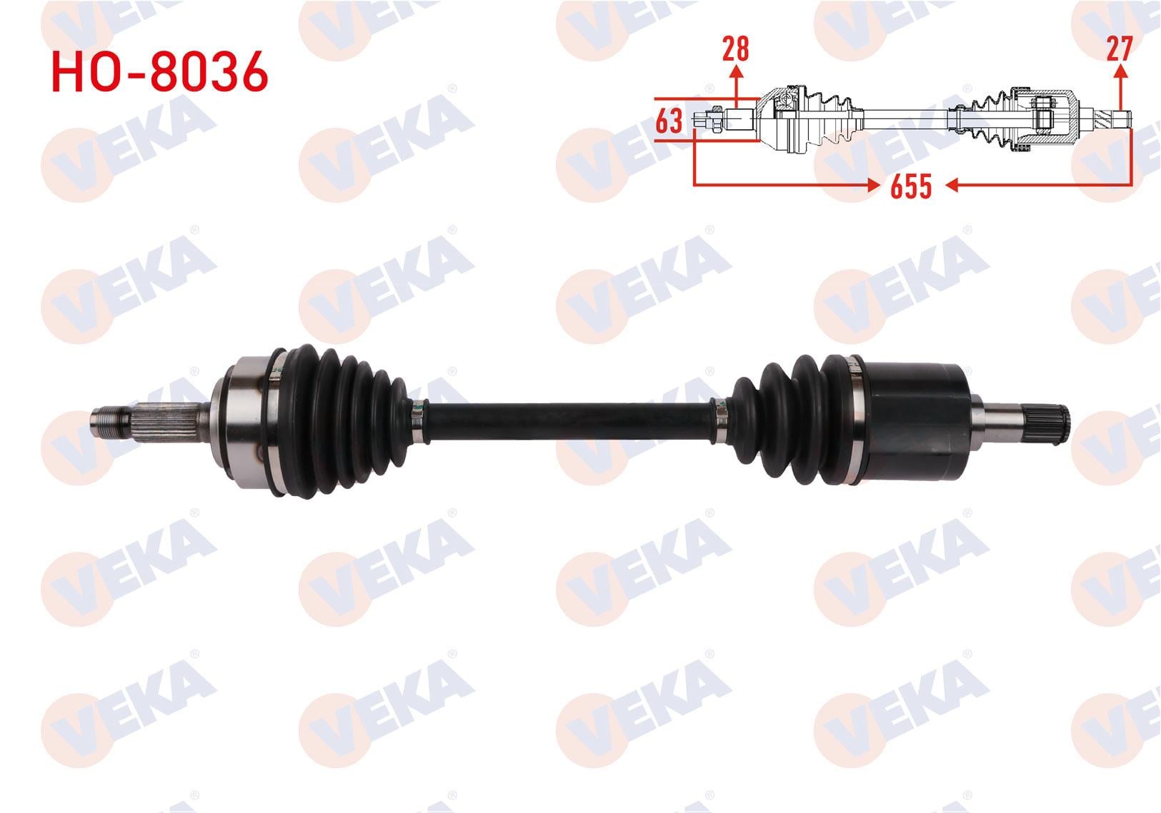 KOMPLE AKS SOL ON UZUNLUK 655mm HONDA ACCORD VII (CL)  2.0 16v 2003-2008