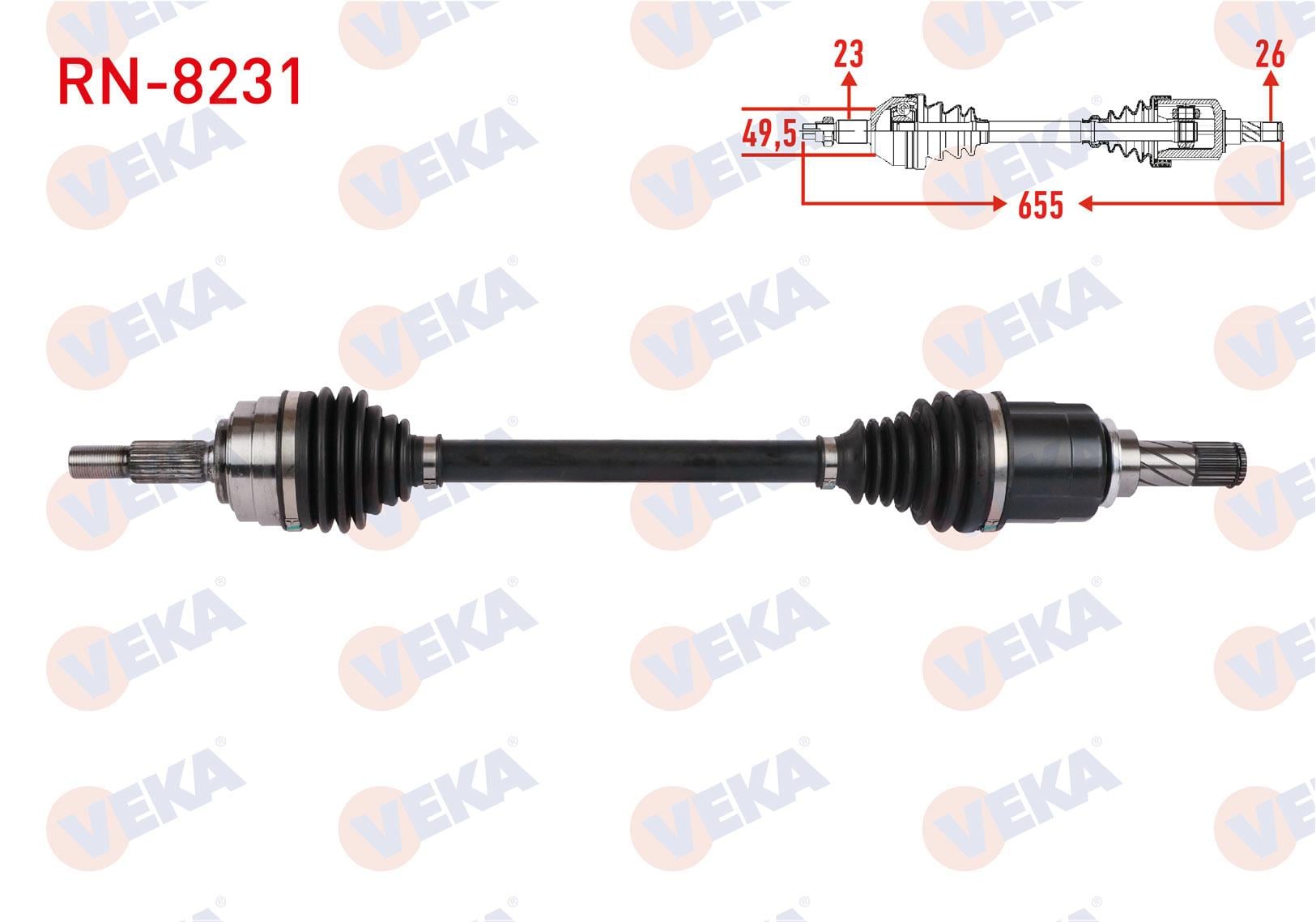 KOMPLE AKS SOL ON UZUNLUK 655mm RENAULT CLIO V 1.0 TCe (B7MT) M-T 5 VITES 2019-