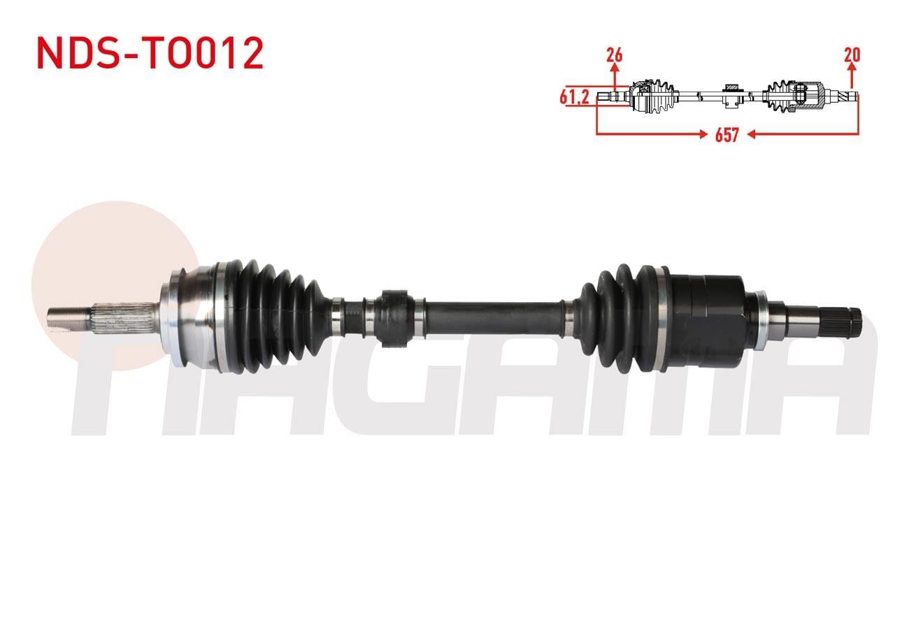 KOMPLE AKS SOL ON UZUNLUK 657mm TOYOTA COROLLA 1.33 - 1.6 VVT-I M-T 2012-