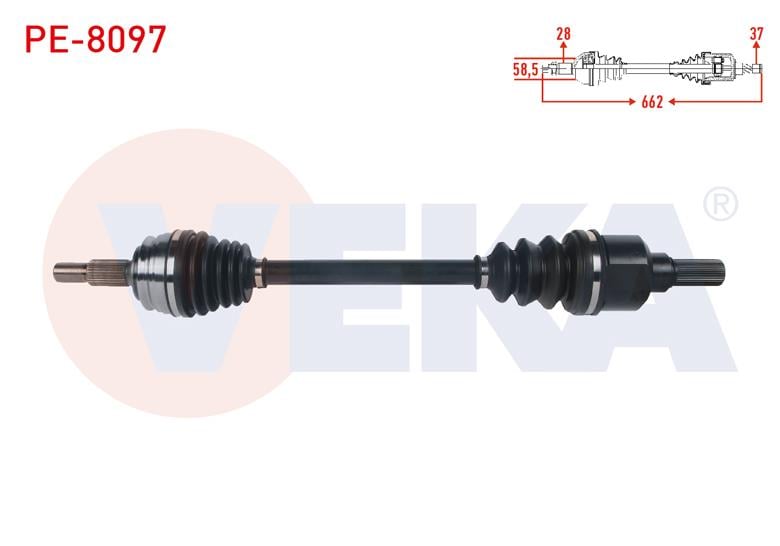 KOMPLE AKS SOL ON UZUNLUK 662mm PEUGEOT 3008 1.6 BlueHDI A-T 2016-