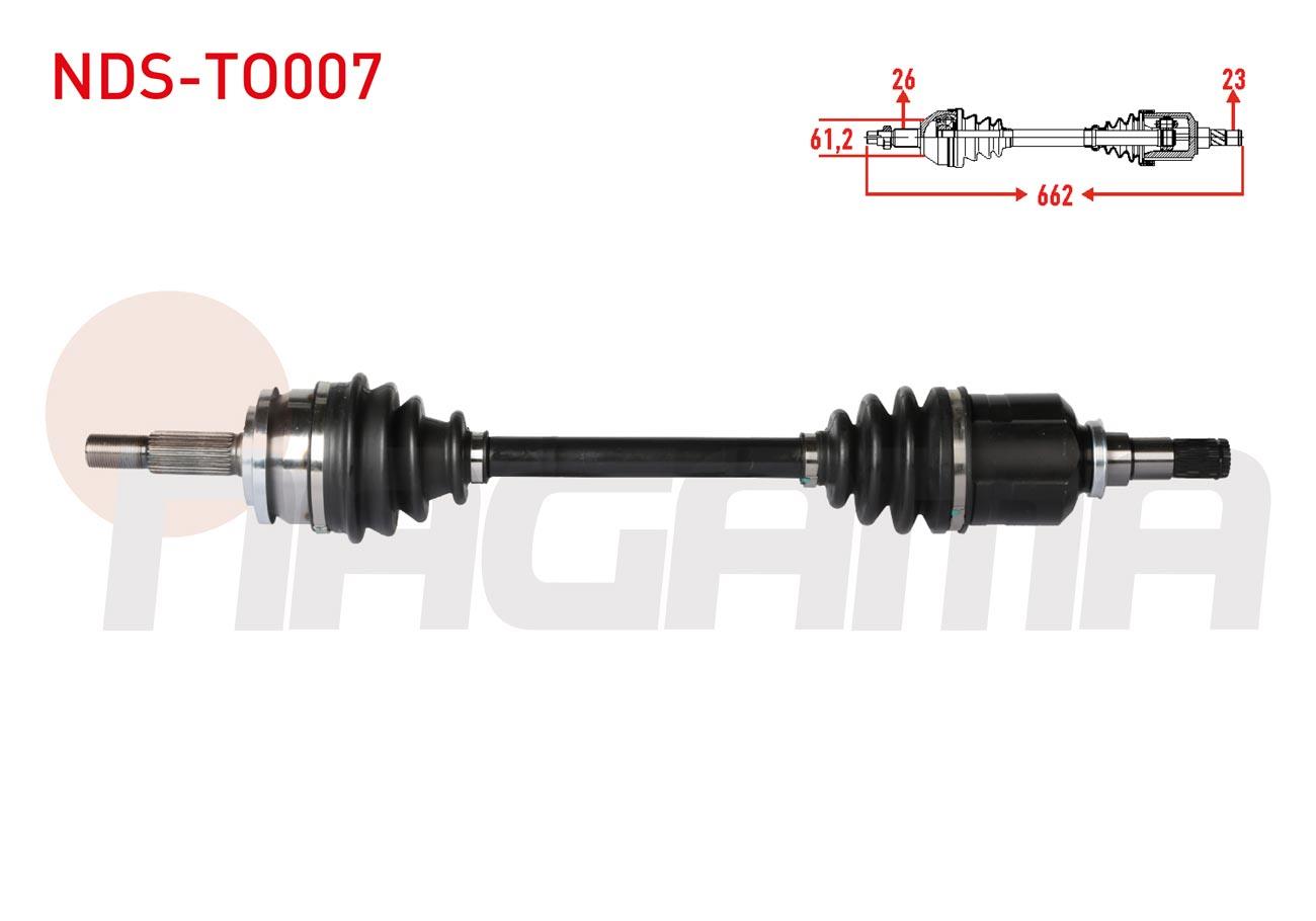 KOMPLE AKS SOL ON UZUNLUK 662mm TOYOTA COROLLA (E15_) 1.33 - 1.6 VVT-I 2007-2012/ AURIS 1.33 DUAL-VVT-I - (ZRE15) 1.6 VVT-I 2007-2012