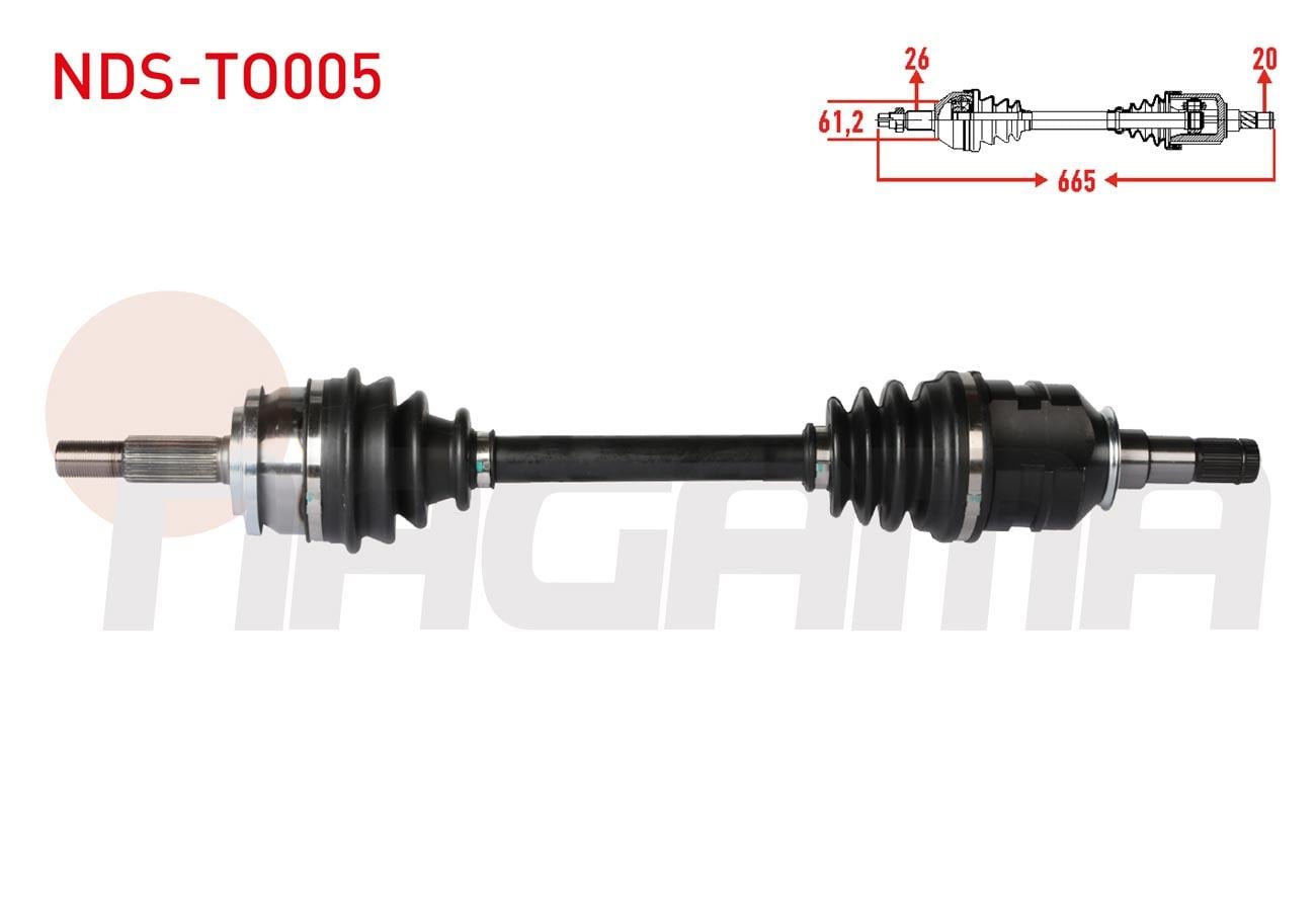 KOMPLE AKS SOL ON UZUNLUK 665mm TOYOTA COROLLA (E15_) 1.4 D-4D 2007-2012/ AURIS (ZRE15) 1.4 D-4D 2007-2012