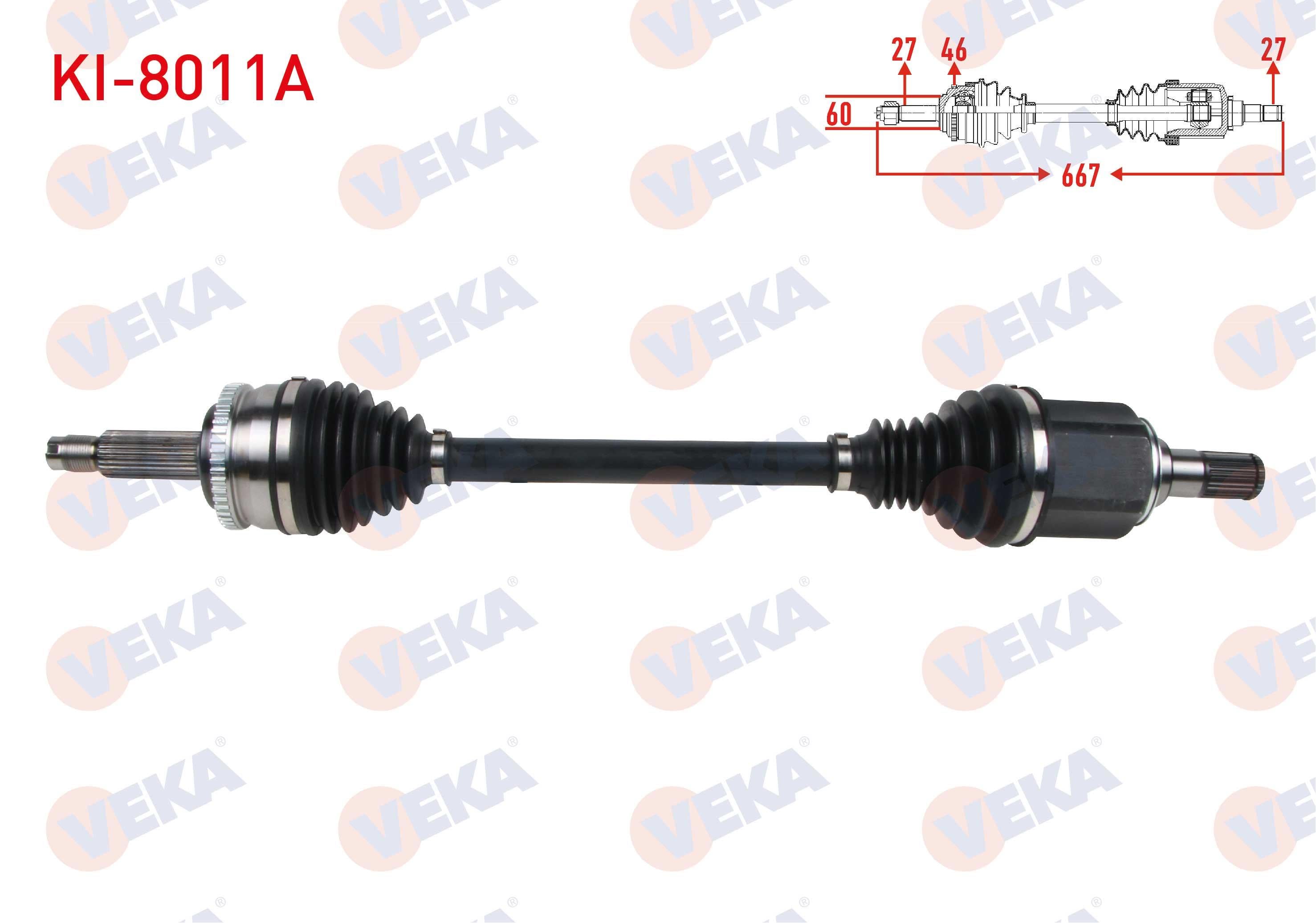 KOMPLE AKS SOL ON UZUNLUK 667mm ABSLI 46 DIS KIA CEED 1.6 CRDI A-T 2006-2012