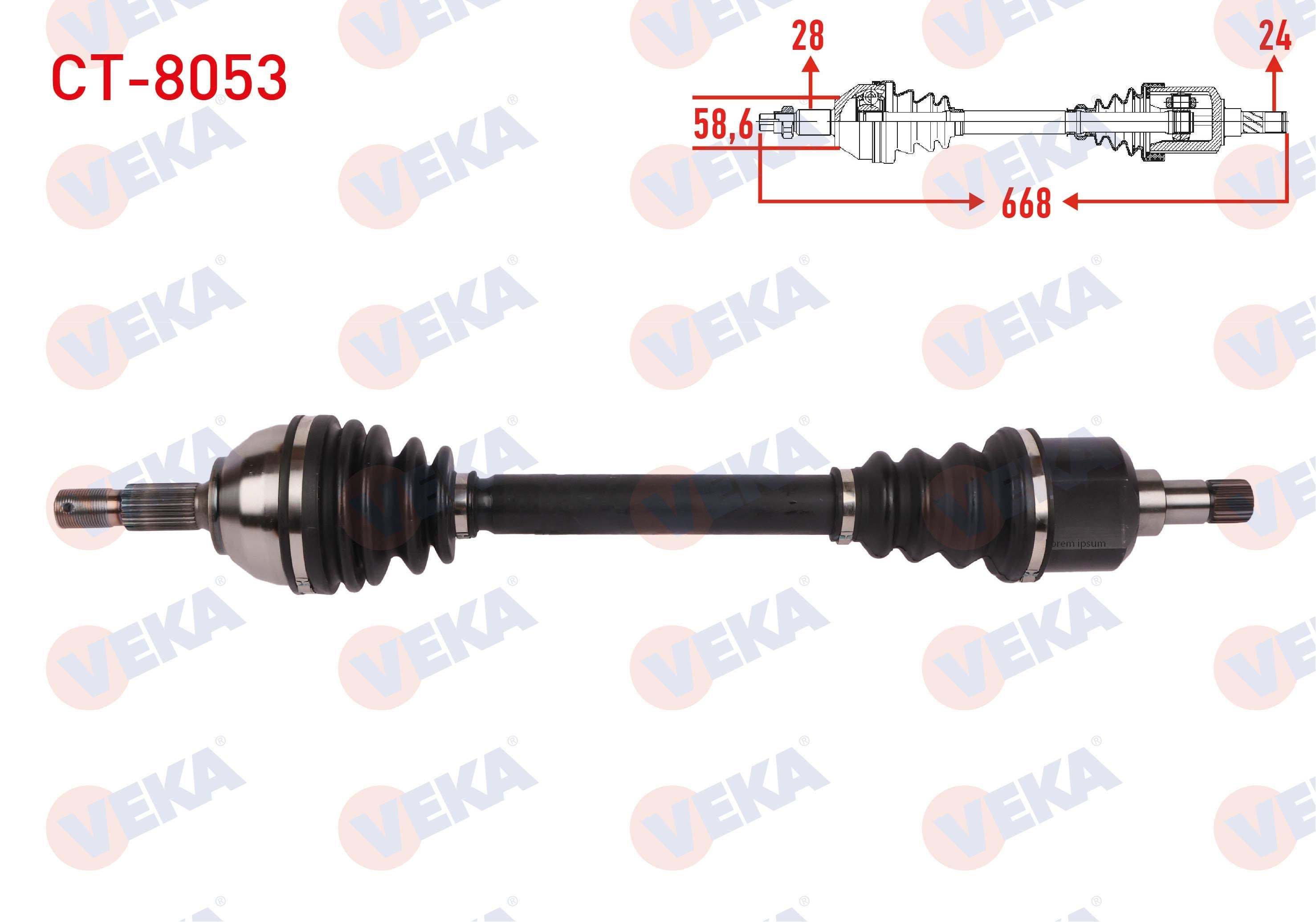 KOMPLE AKS SOL ON UZUNLUK 668mm CITROEN C5 III 1.6 HDI A-T 2008-2015/ PEUGEOT 508 1.6 THP A-T 2010-