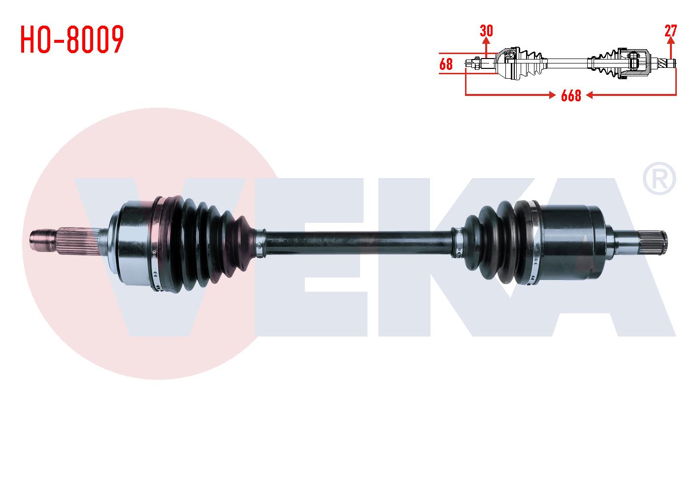KOMPLE AKS SOL ON UZUNLUK 668mm HONDA CR-V III 2.0 I-VTEC A-T 2006-2012