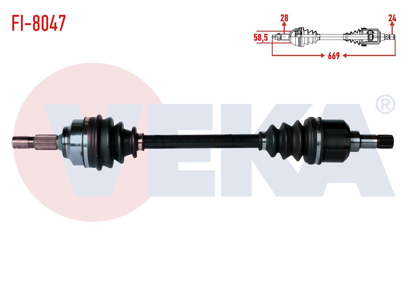 KOMPLE AKS SOL ON UZUNLUK 669mm CITROEN C5 III 1.6 HDI M-T 2008-2015/ JUMPY II 1.6 HDI  2006-/ PEUGEOT 407 1.6 HDI 2004-/ EXPERT TEPEE 1.6 HDI 2007-/ FIAT SCUDO 1.6 MJT 2007-