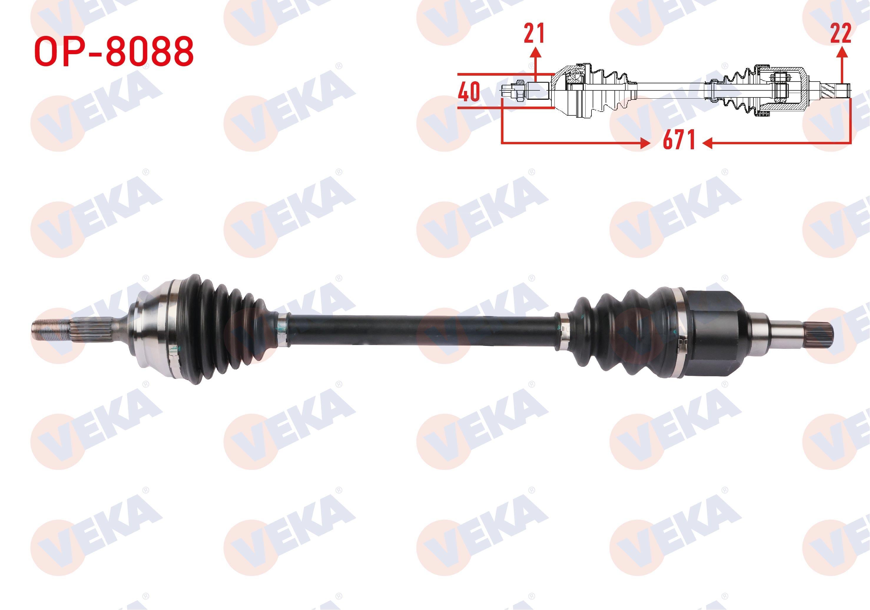 KOMPLE AKS SOL ON UZUNLUK 671mm OPEL CORSA F 1.2 2019- / PEUGEOT 208 1.2 PureTech 2019-