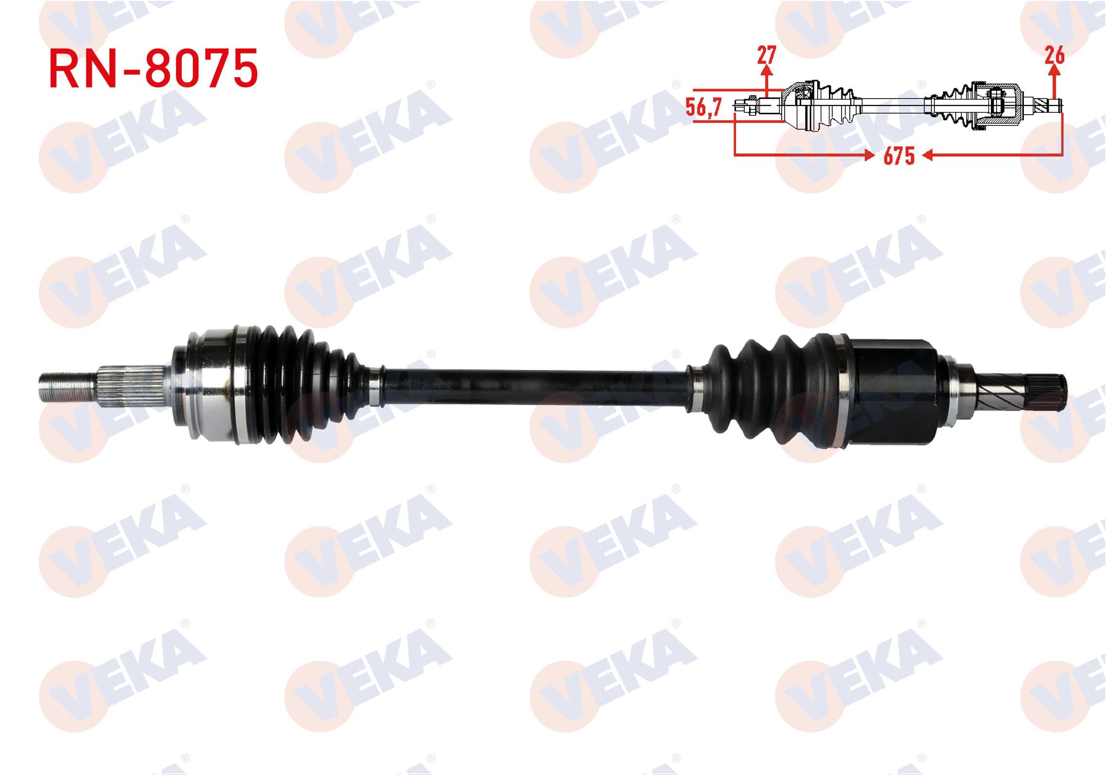 KOMPLE AKS SOL ON UZUNLUK 675mm RENAULT KANGOO 1.5 DCI 2008- / MERCEDES CITAN (W415) 1.5 CDI 2012-
