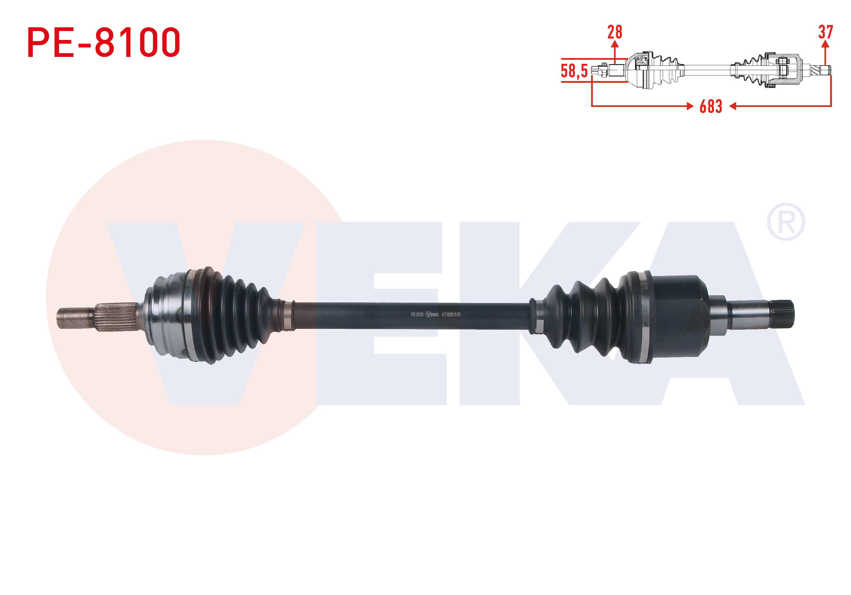 KOMPLE AKS SOL ON UZUNLUK 683mm PEUGEOT 3008 1.5 -1.6 BlueHDI M-T 16-/ 5008 II 1.5 HDI-1.6 HDI M-T 14-/ CITROEN C4 PIC. 1.6 HDI M-T 13-/ C5 AIRCROSS 1.5 HDI M-T 19-/ C4 SPACETOURER 1.5 HDI M-T 19-