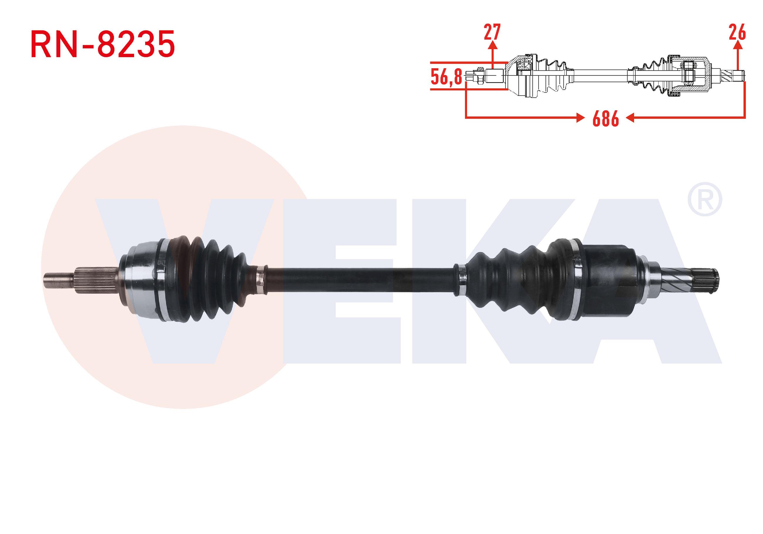 KOMPLE AKS SOL ON UZUNLUK 686mm RENAULT LATITUDE 1.5 DCI M-T 2011
