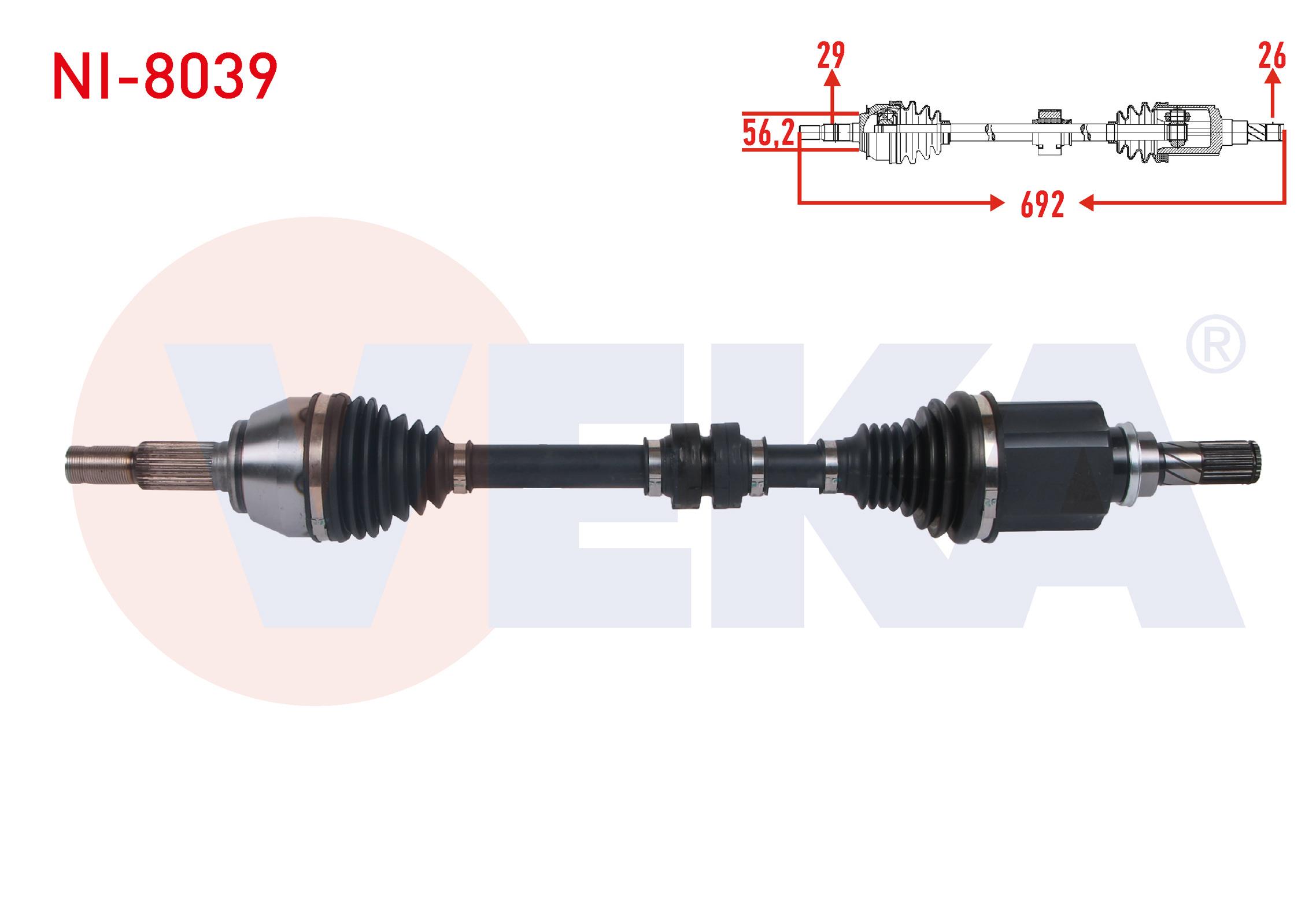 KOMPLE AKS SOL ON UZUNLUK 692mm NISSAN JUKE (F15) 1.6 M-T 2010-