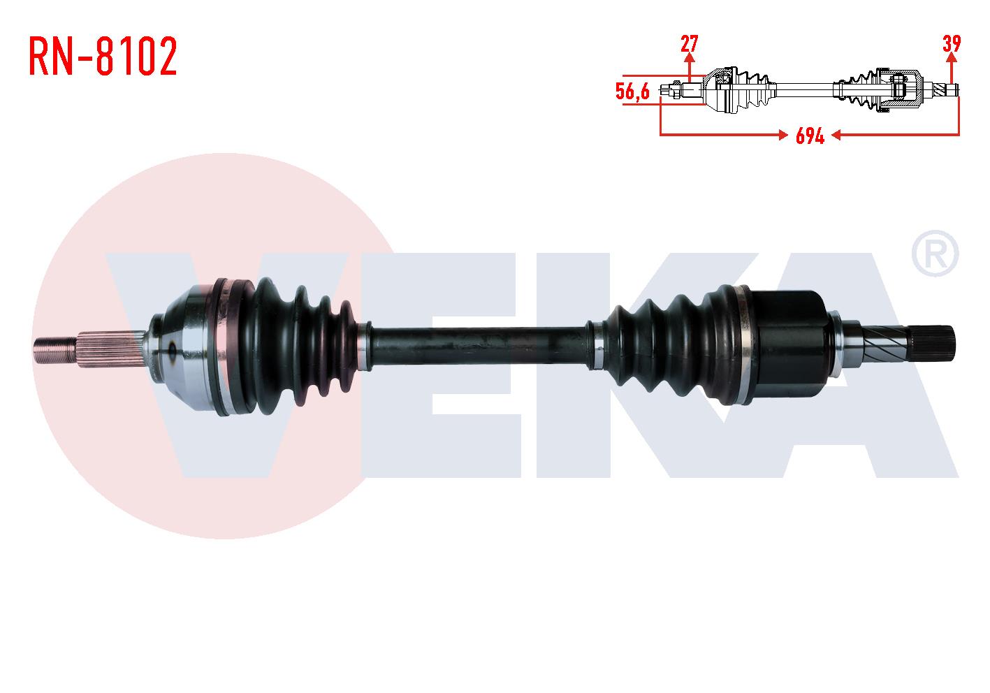 KOMPLE AKS SOL ON UZUNLUK 694mm RENAULT TRAFIC II 2.0 DCI 2001-2014 / OPEL VIVARO (X83) 2.0 CDTI 2015-