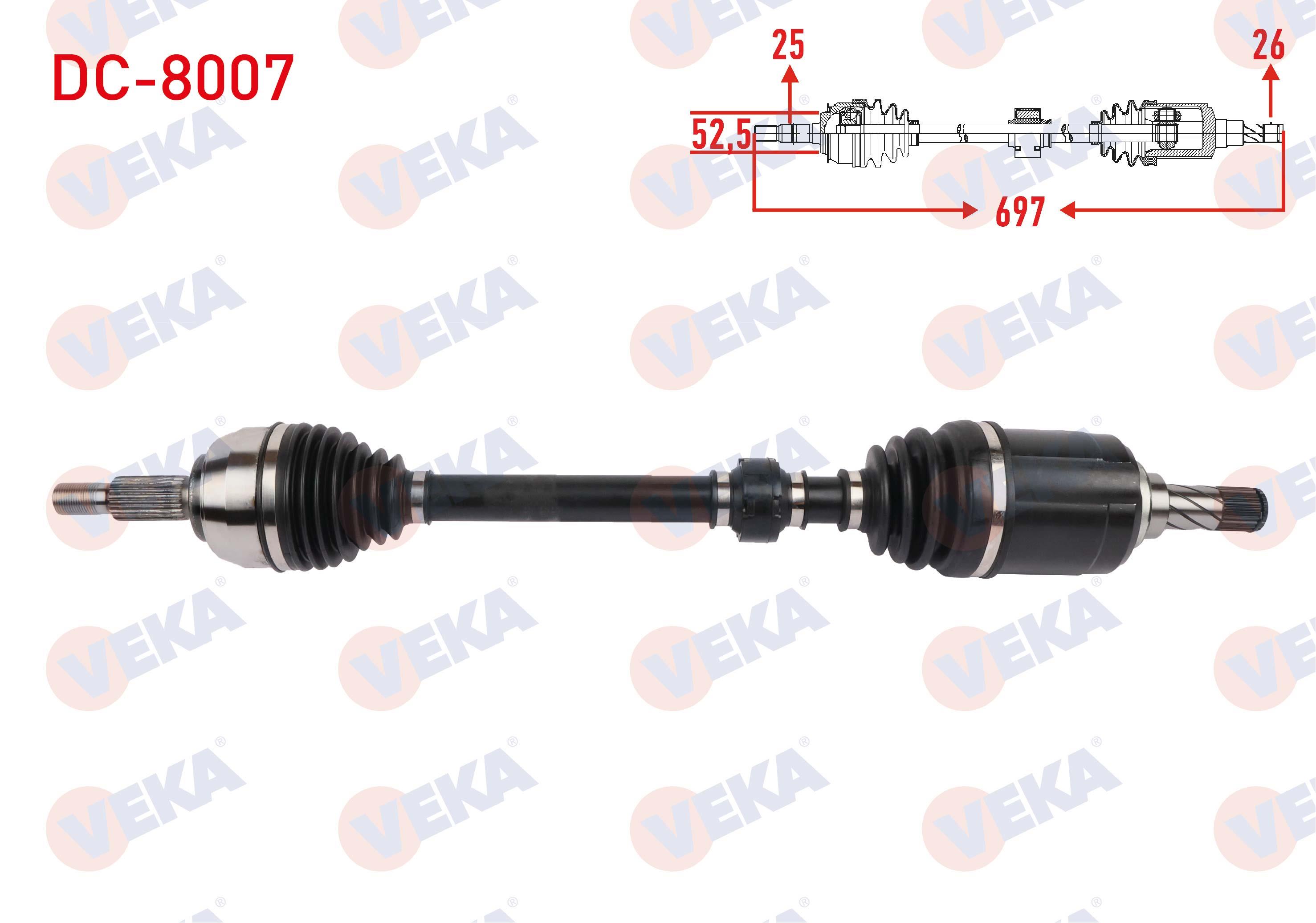 KOMPLE AKS SOL ON UZUNLUK 697mm DACIA DUSTER 1.0 TCe 2019-