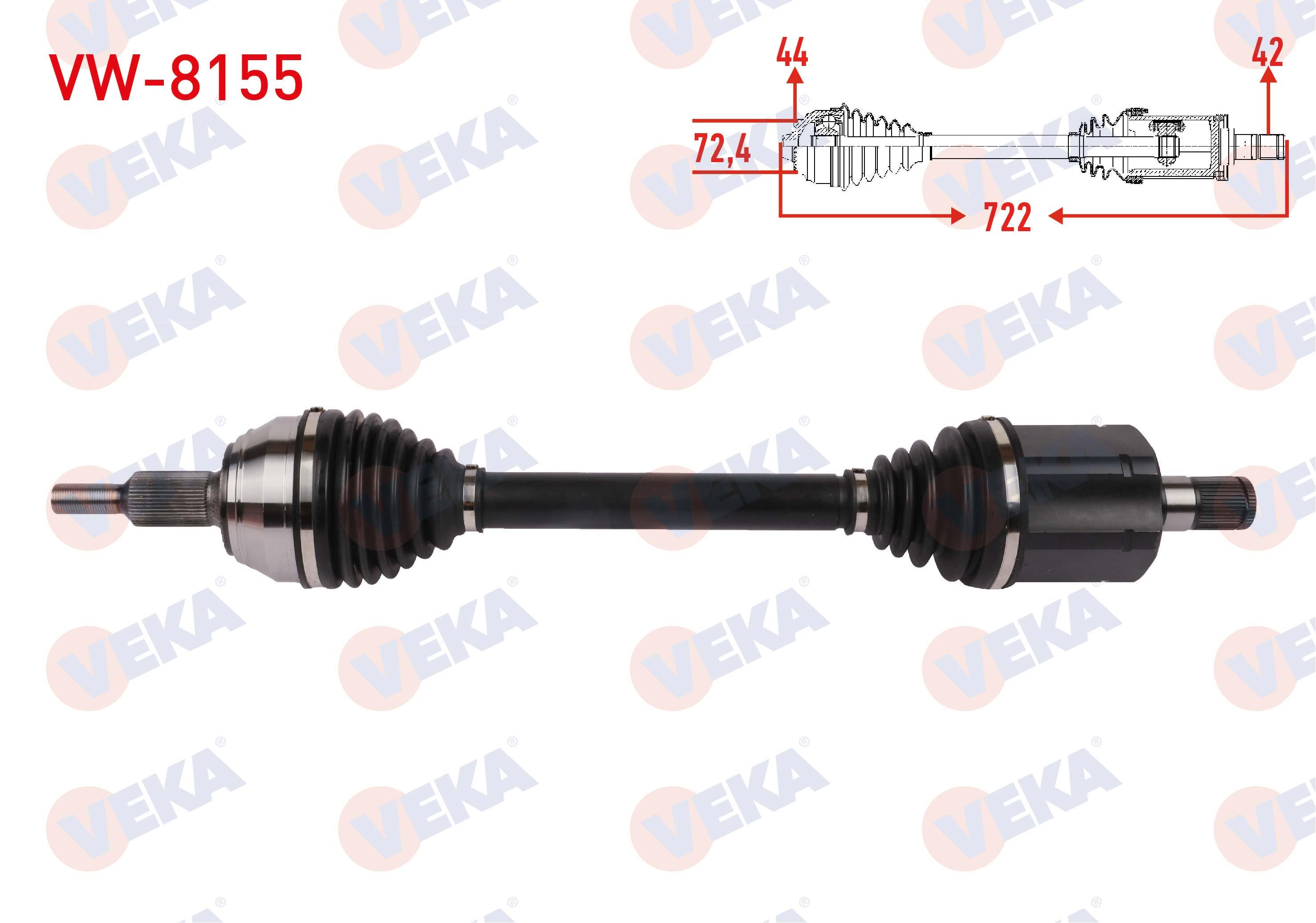 KOMPLE AKS SOL ON UZUNLUK 722mm VOLKSWAGEN CRAFTER 2.0 TDI A-T 2016- / MAN TGE 2.0 A-T 2016-