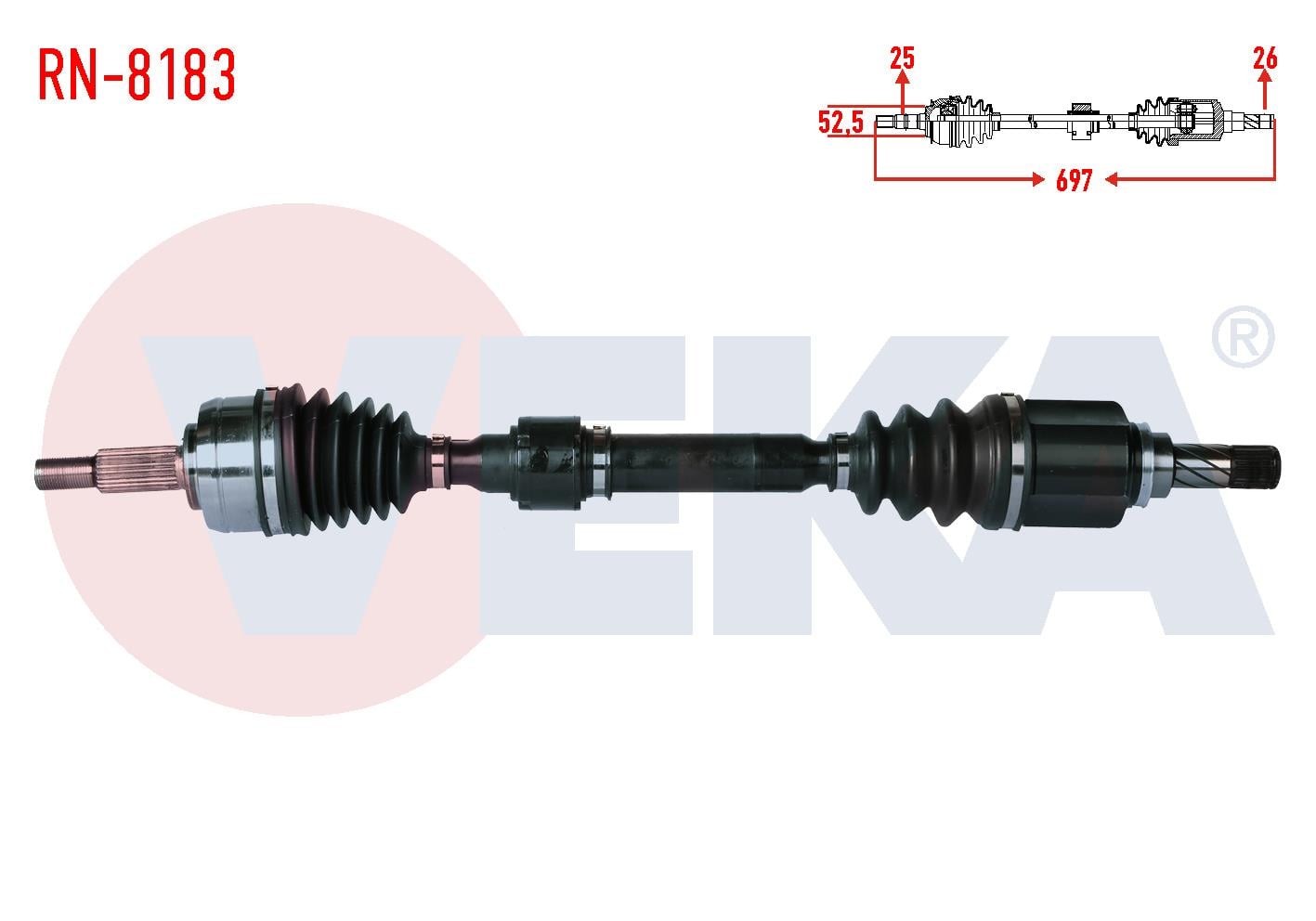 KOMPLE AKS SOL ON UZUNLUK 742mm RENAULT MEGANE IV 1.3 Tce  (EURO 6) M-T (SNZ-TL4) 2016-