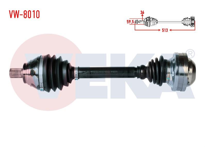 KOMPLE AKS SOL ON VOLKSWAGEN CADDY III (2KA,2KH,2CA,2CH) 1.9 TDI BJB UZUNLUK 513mm 2004-2010