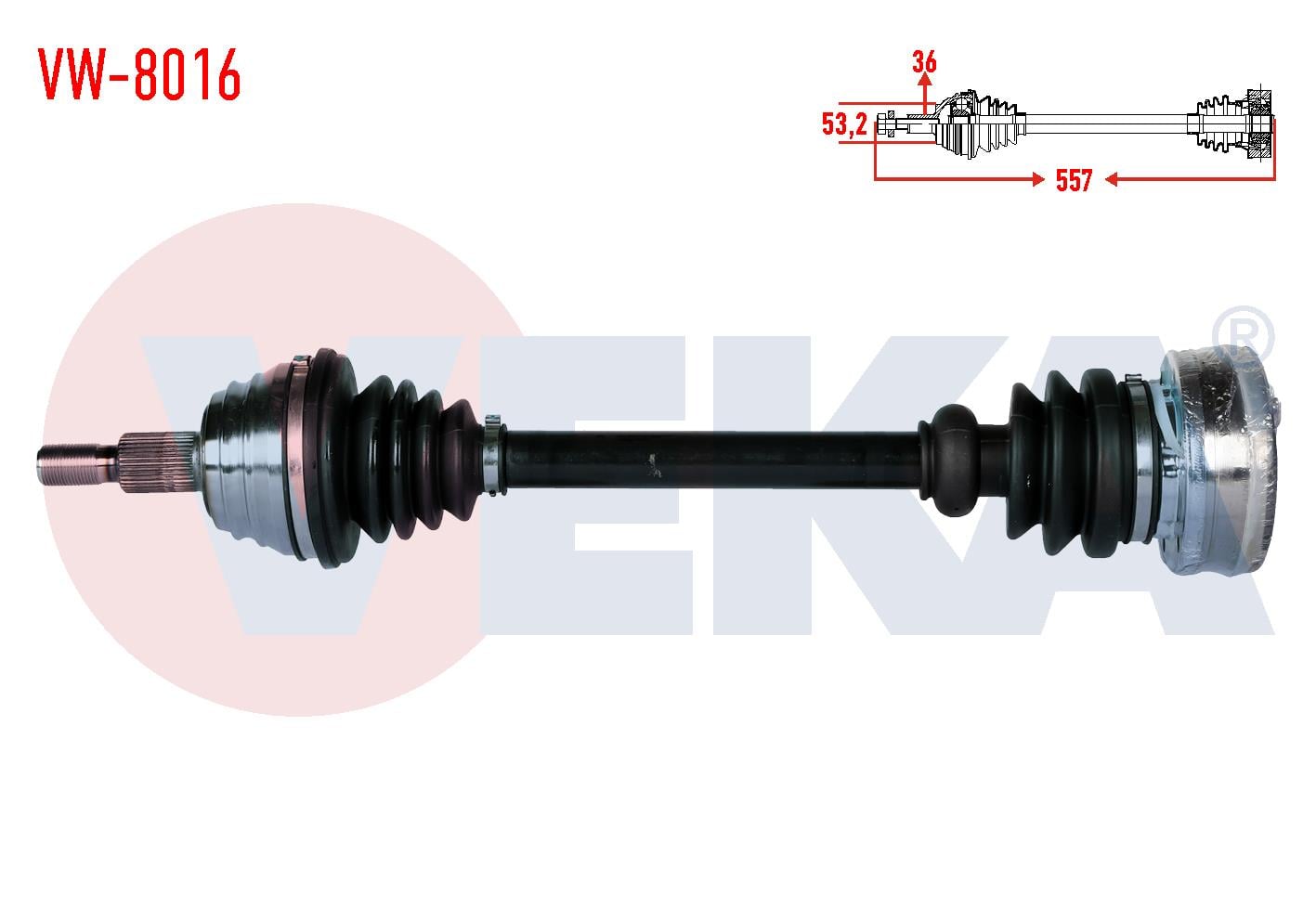 KOMPLE AKS SOL ON VOLKSWAGEN GOLF IV (1J1) 1.9 TDI UZUNLUK 557mm 1997-2005