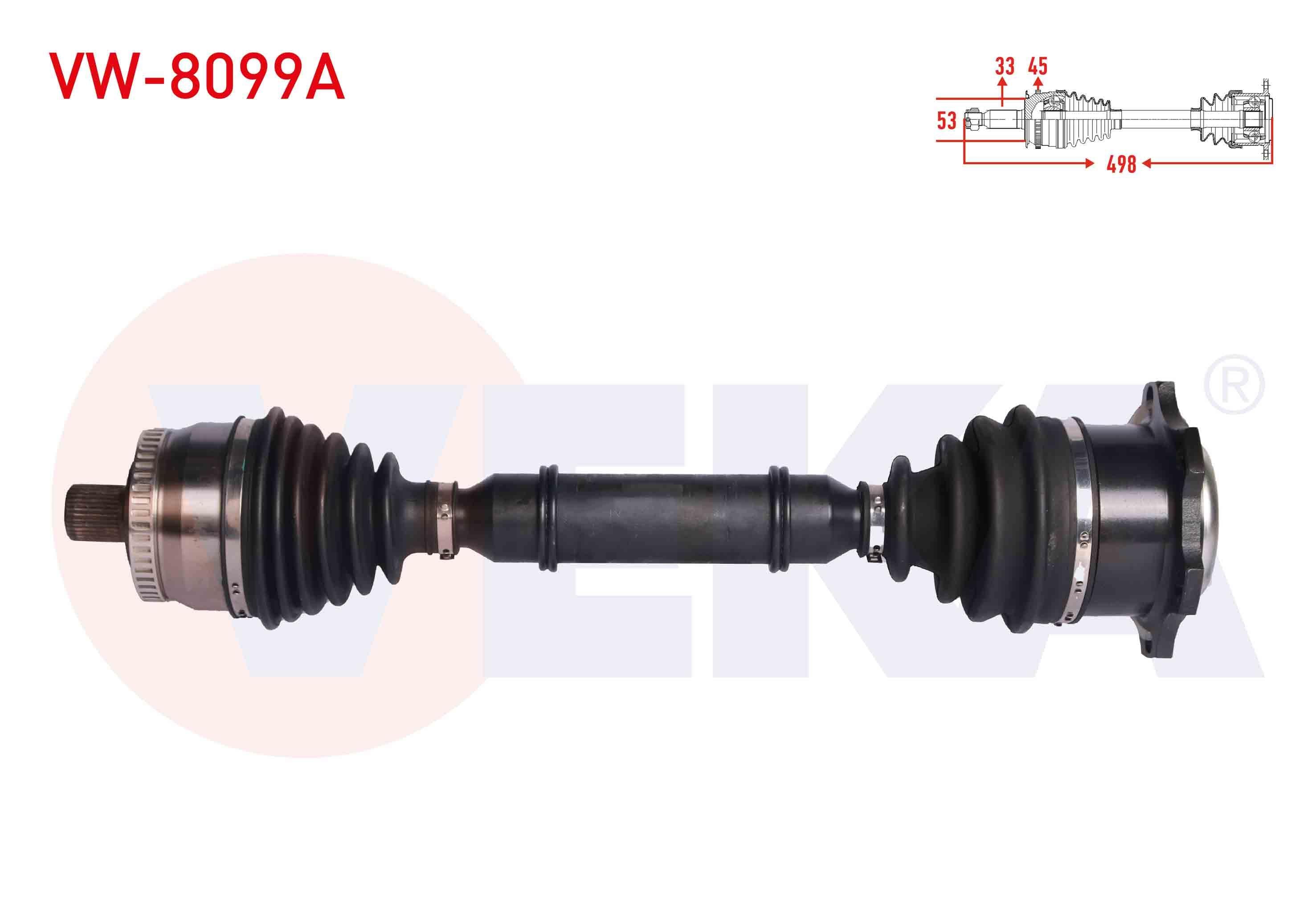 KOMPLE AKS SOL ON VOLKSWAGEN PASSAT (3B2) 1.9 TDI ABSLI 45 DIS UZUNLUK 498 mm 1996-2000