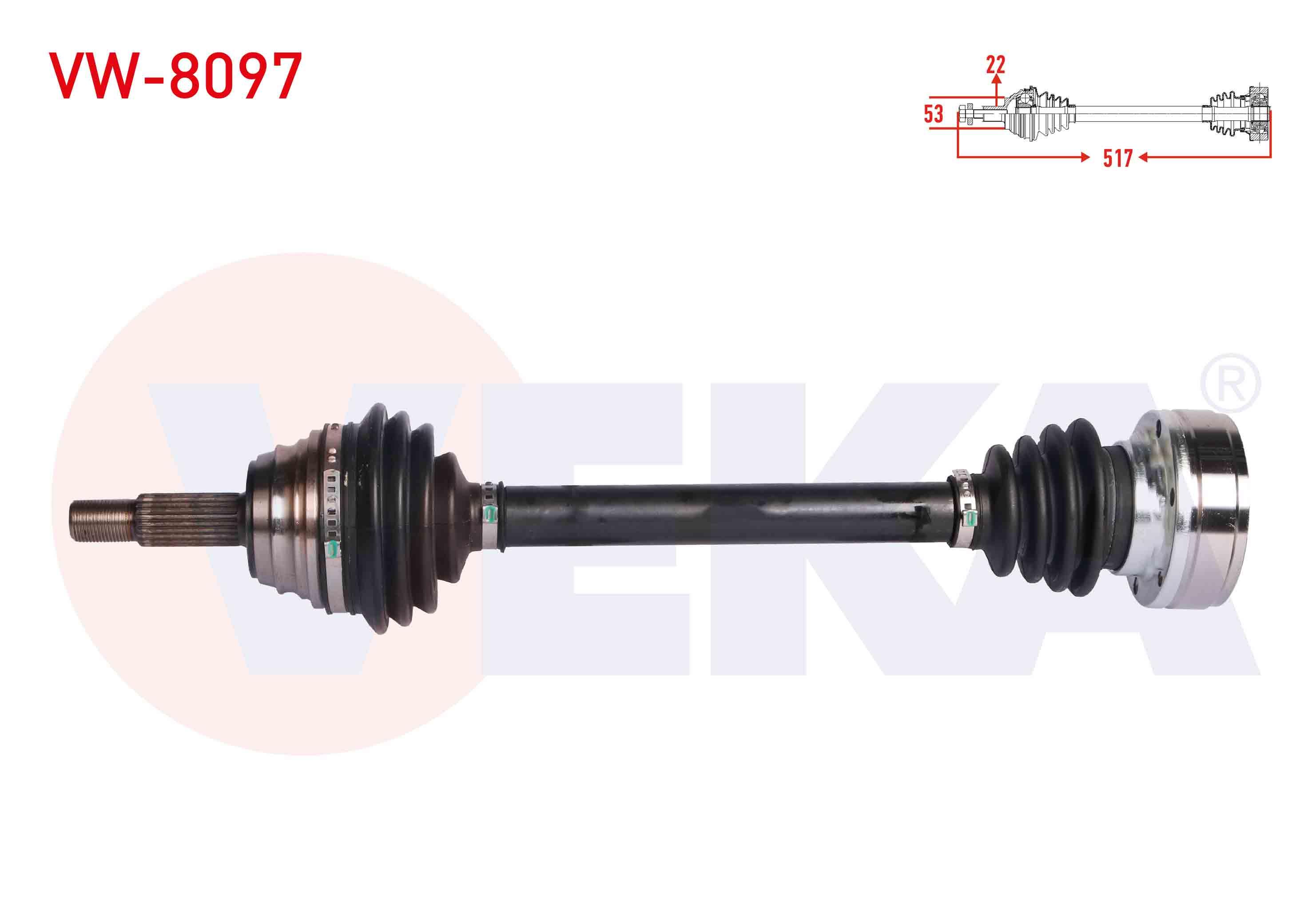 KOMPLE AKS SOL ON VOLKSWAGEN POLO (6N1) 1.6 UZUNLUK 517 mm 1994-1999