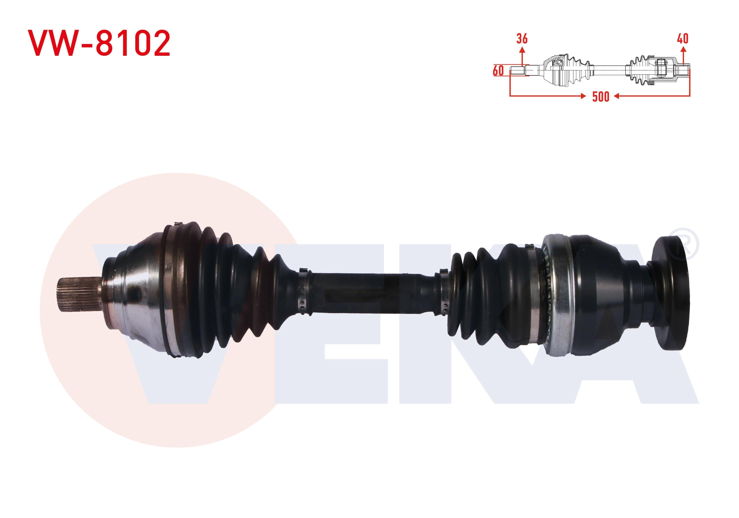 KOMPLE AKS SOL ON VOLKSWAGEN TIGUAN (5N_) 1.4 TSI 4motion UZUNLUK 500 mm 2007-2016